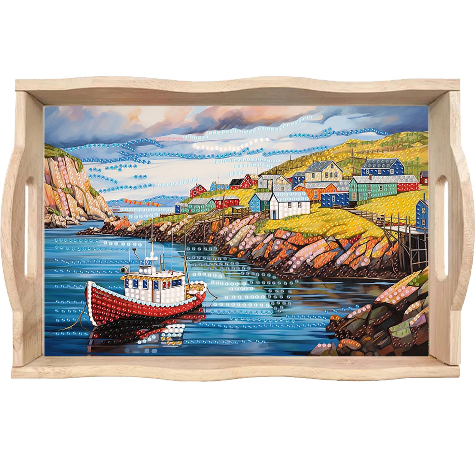 Resin Art Wooden Tray - Diamond Painting Wooden Tray Serving Platter