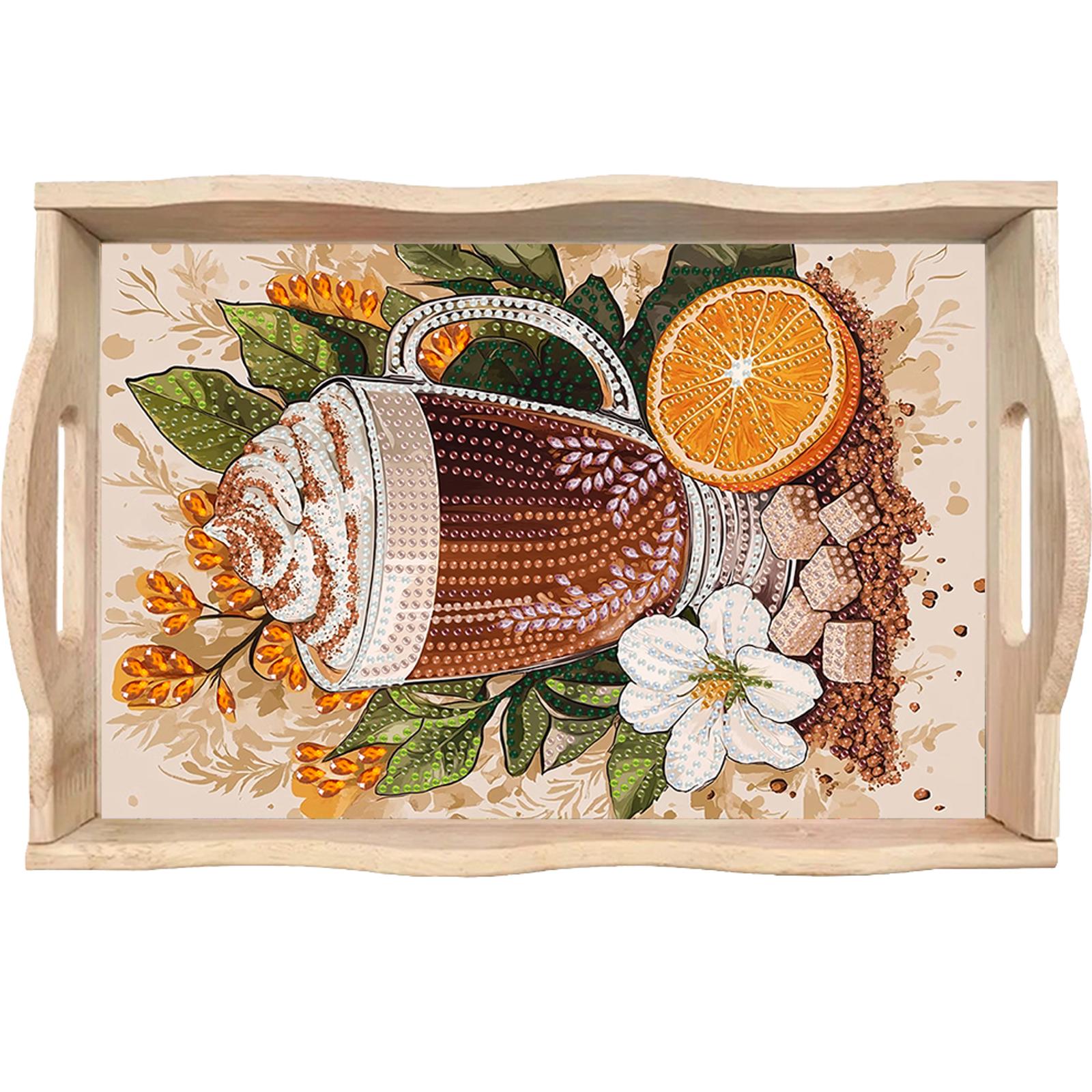 Resin Art Wooden Tray - Diamond Painting Wooden Tray with Handle