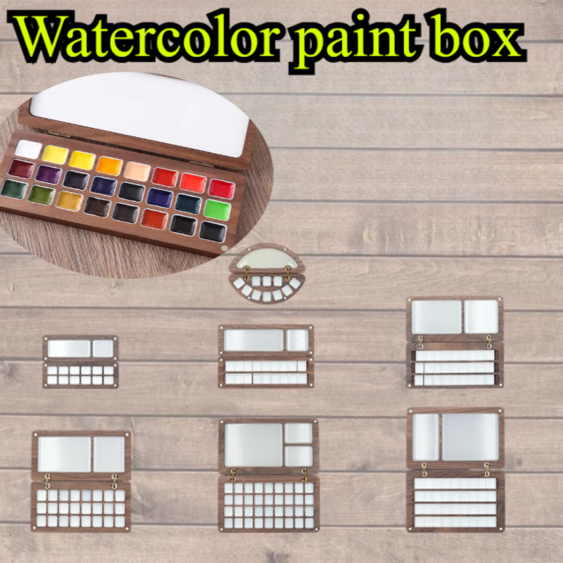 Resin Art Wooden Tray - Solid Wood Watercolor Pigment Box Art