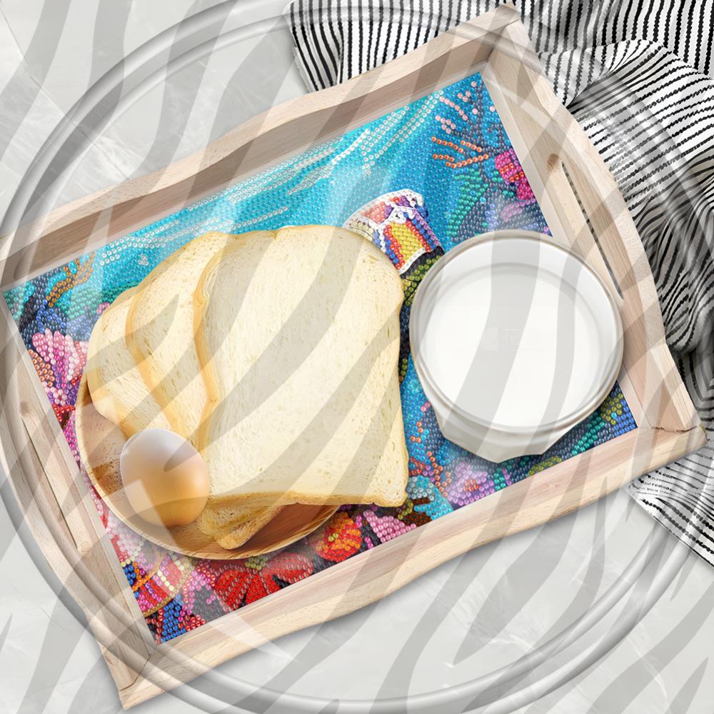 Resin Art Wooden Tray - Wooden 5D DIY Diamond Painting Serving