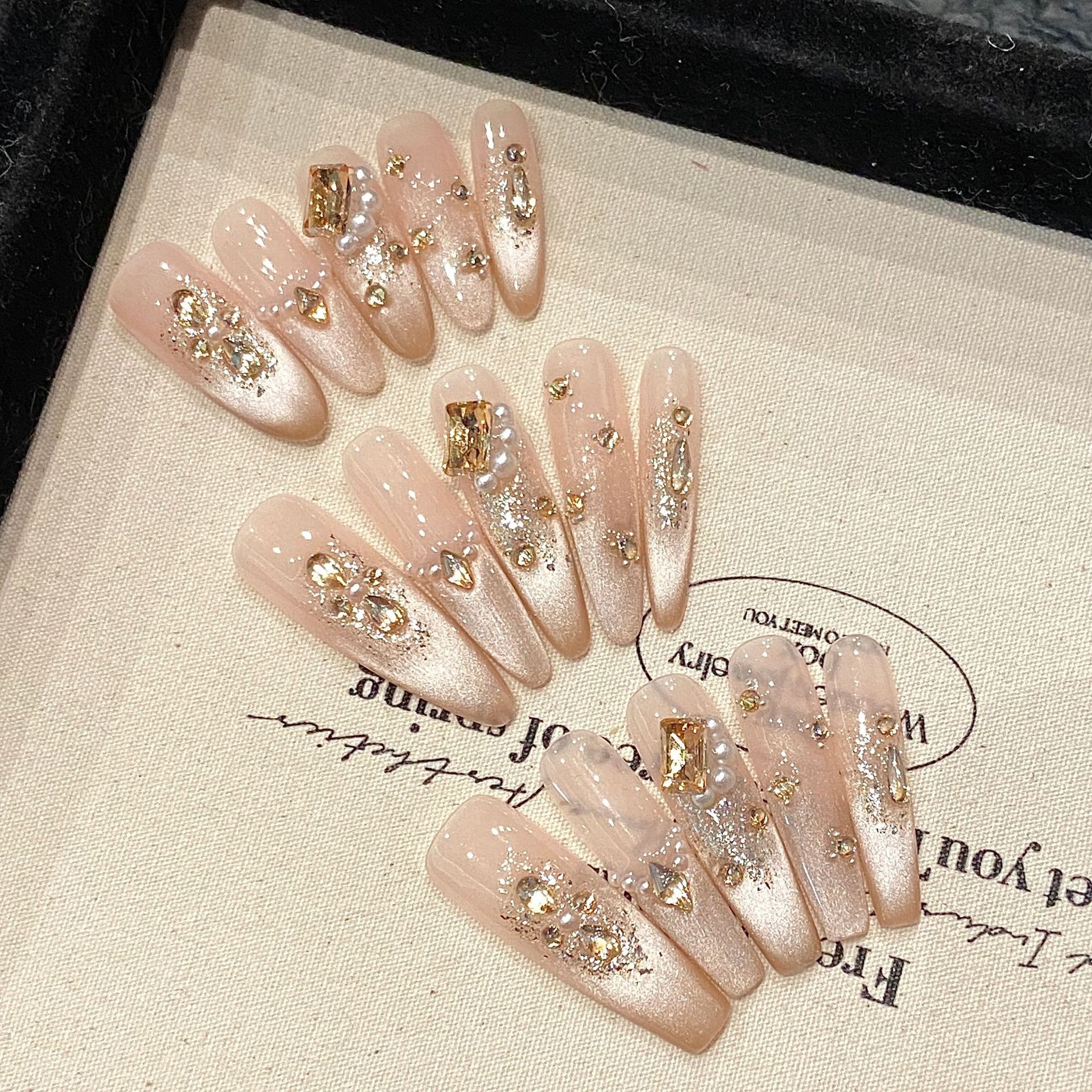 Resin Art Glitter - 10pcs Pure Hand Pressed Oval/Stiletto/Coffin Nail