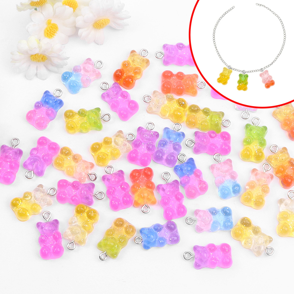 Resin Art Accessories - 60pcs Dual Color Resin Bear Shaped