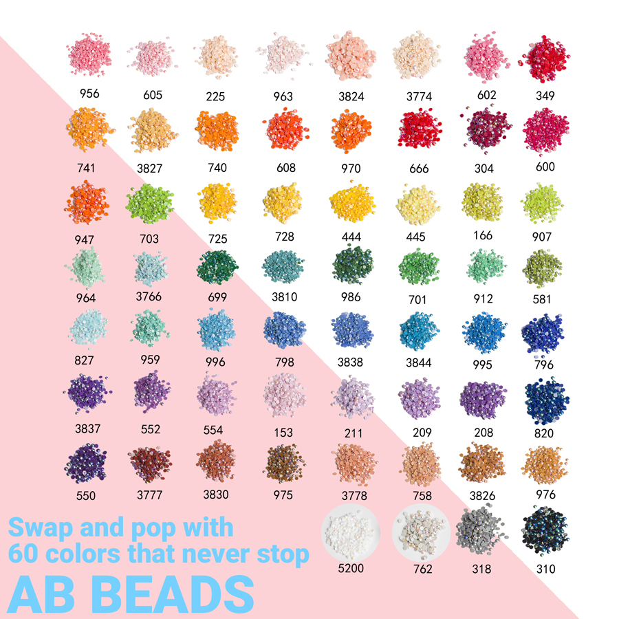 Resin Art Canvas - Single Color AB Diamond Beads for