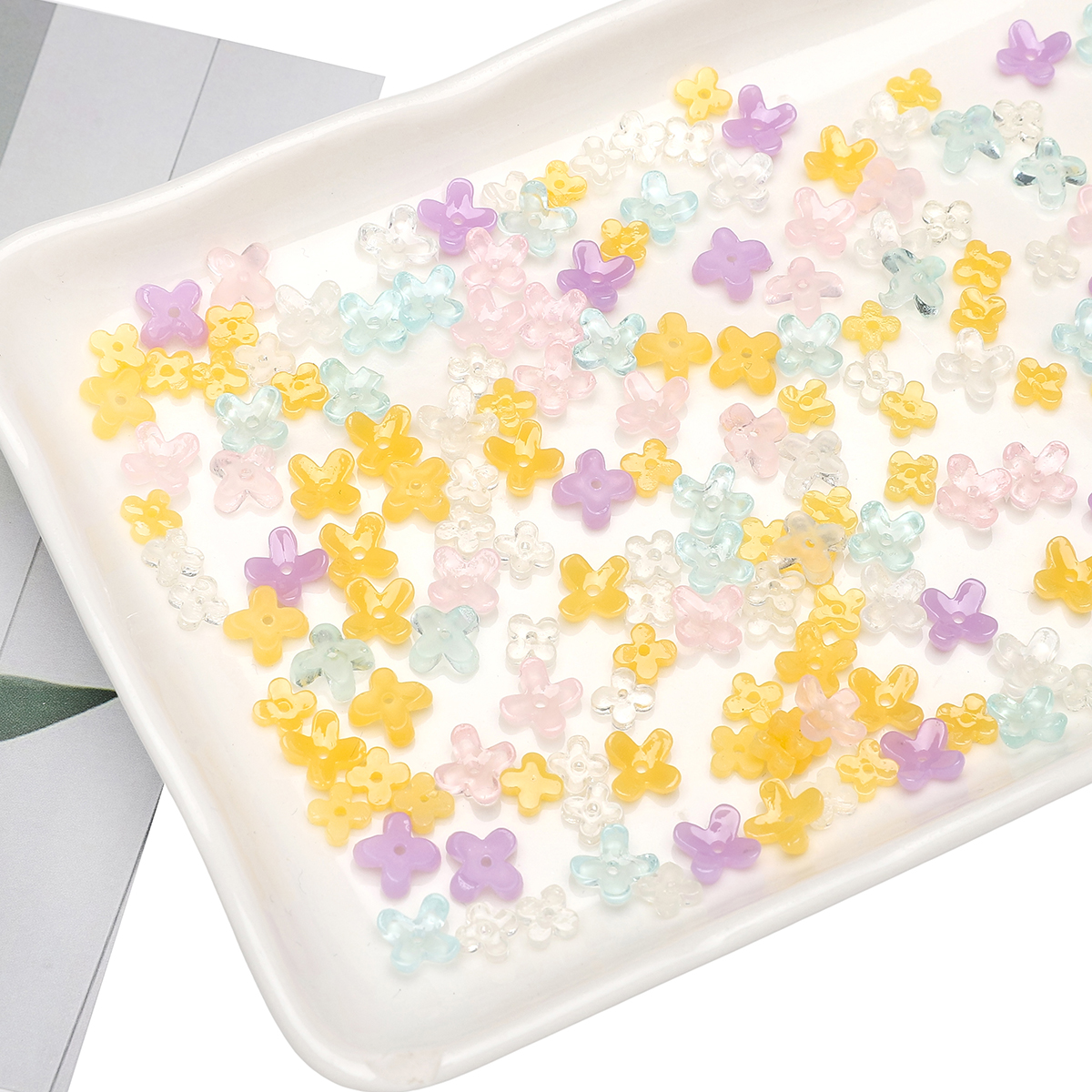 20pcs 5 7mm Resin 4 Petals Flo - Resin Art Flowers reseña y precio