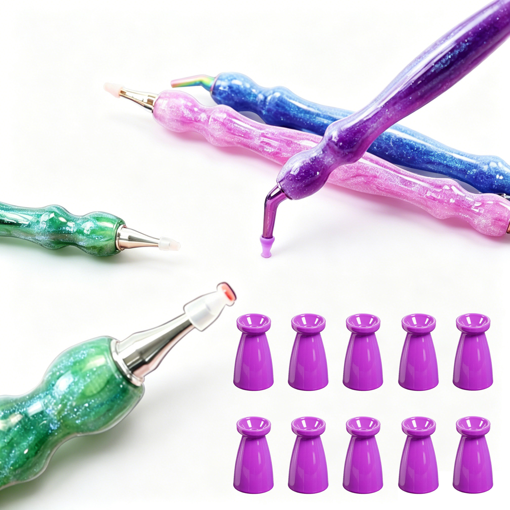 10Pcs Silicone Diamond Paintin - Resin Art Accessories reseña y precio