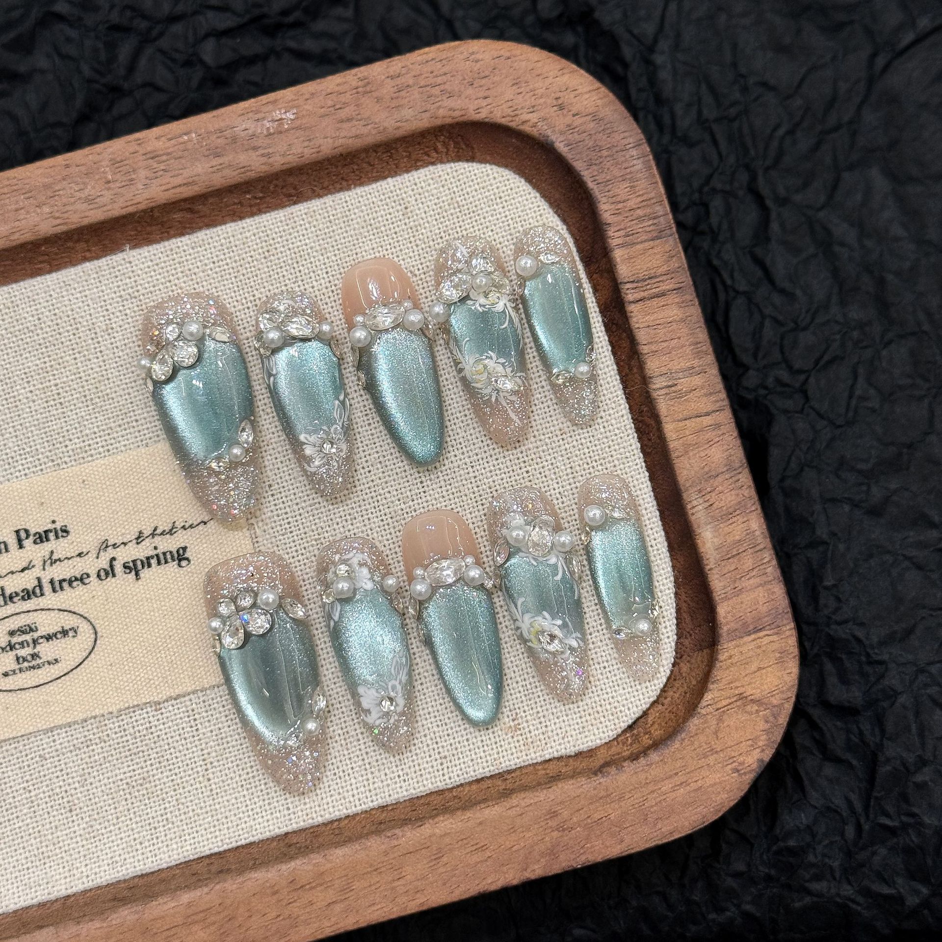 10pcs Handmade Press On Nails  - Resin Art Flowers reseña y precio