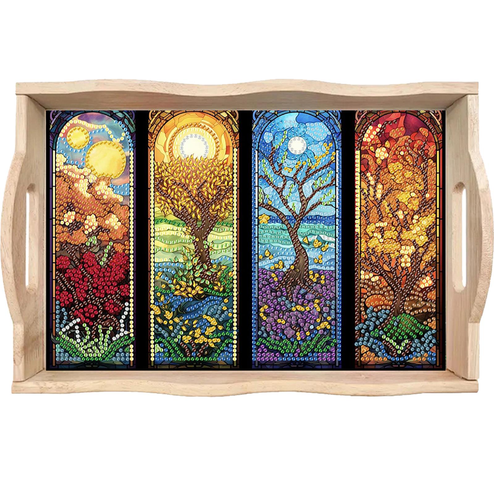 Diamond Art Painting Wooden Se - Resin Art Wooden Tray reseña y precio