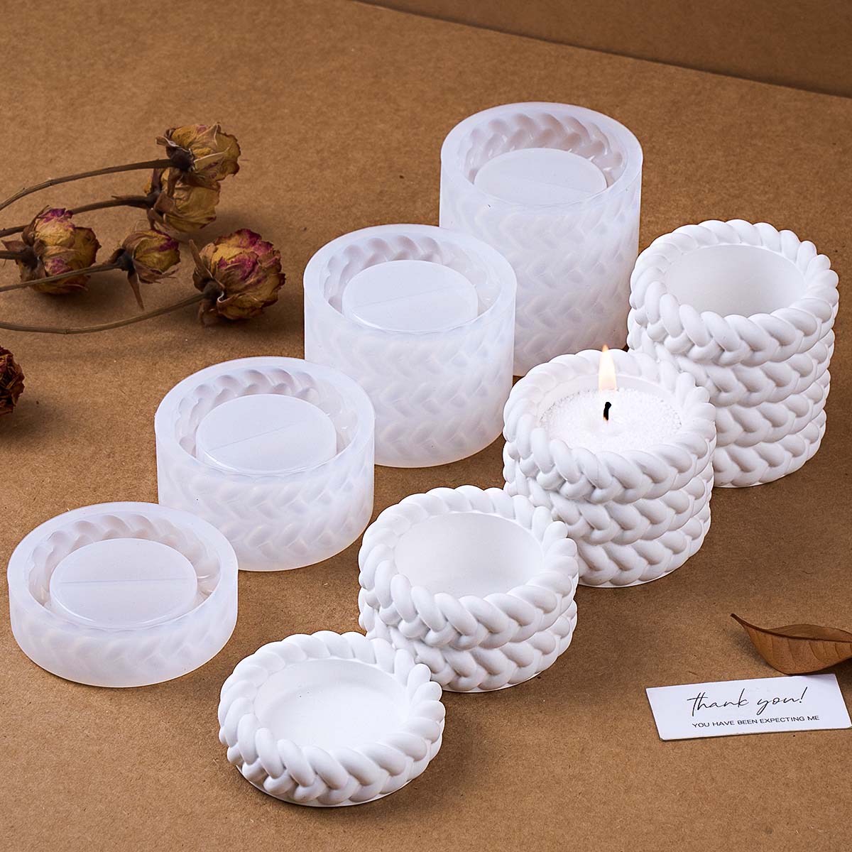 1/2/3/4 Floors Hemp Rope Candl - Coaster Mold Square reseña y precio