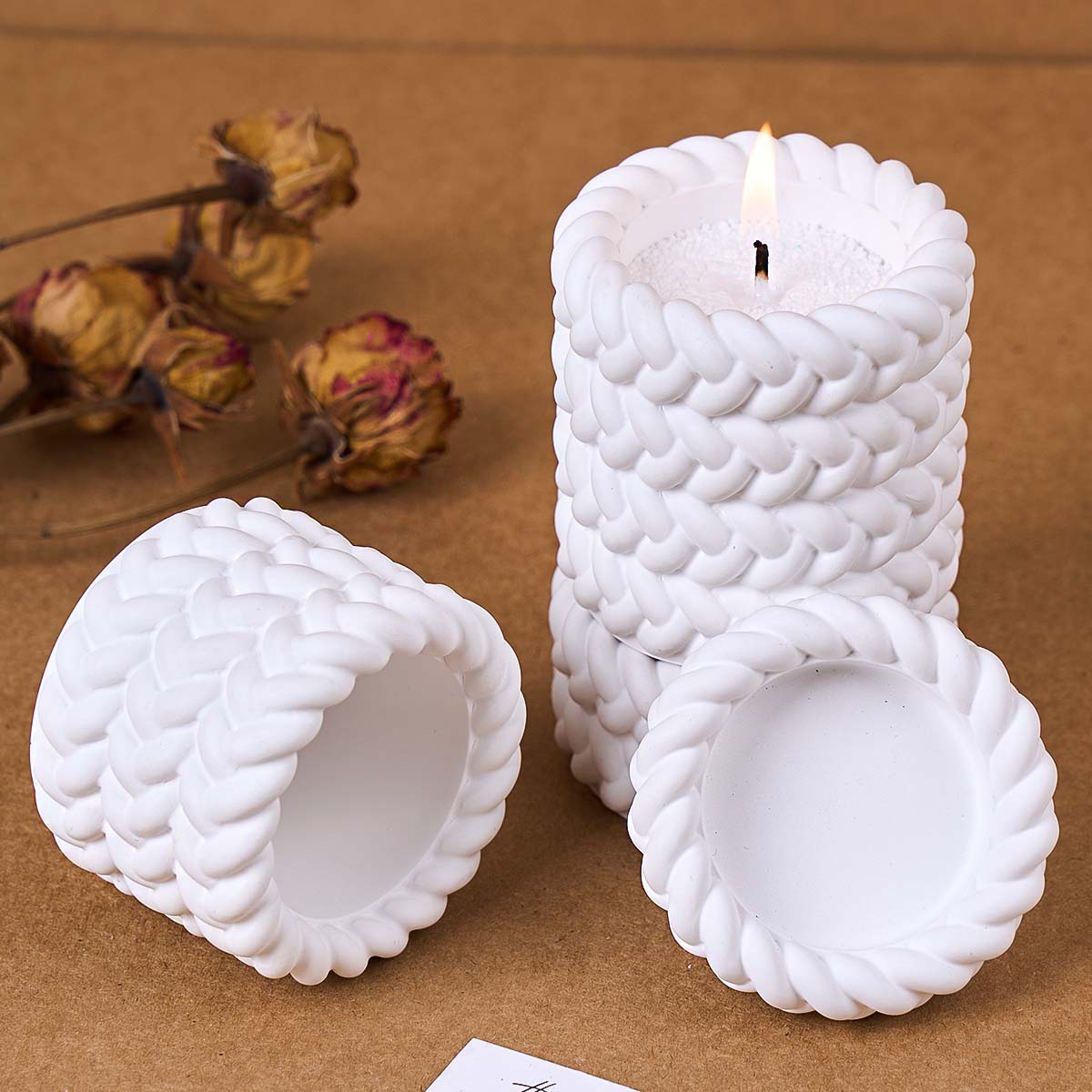 1/2/3/4 Floors Hemp Rope Candl - Coaster Mold Square reseña y precio