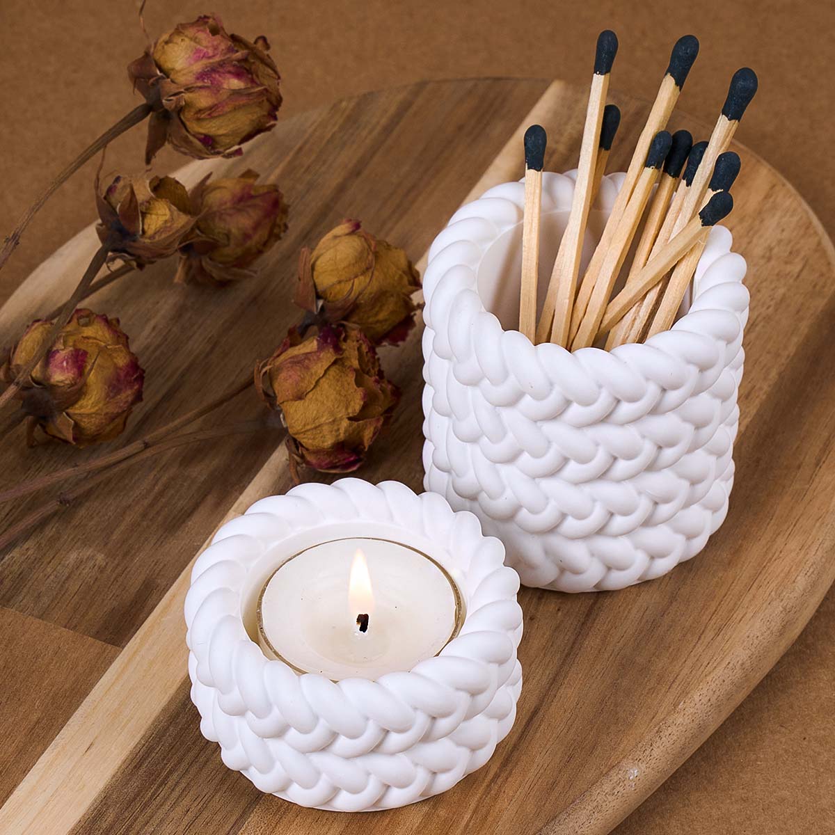 1/2/3/4 Floors Hemp Rope Candl - Coaster Mold Square reseña y precio