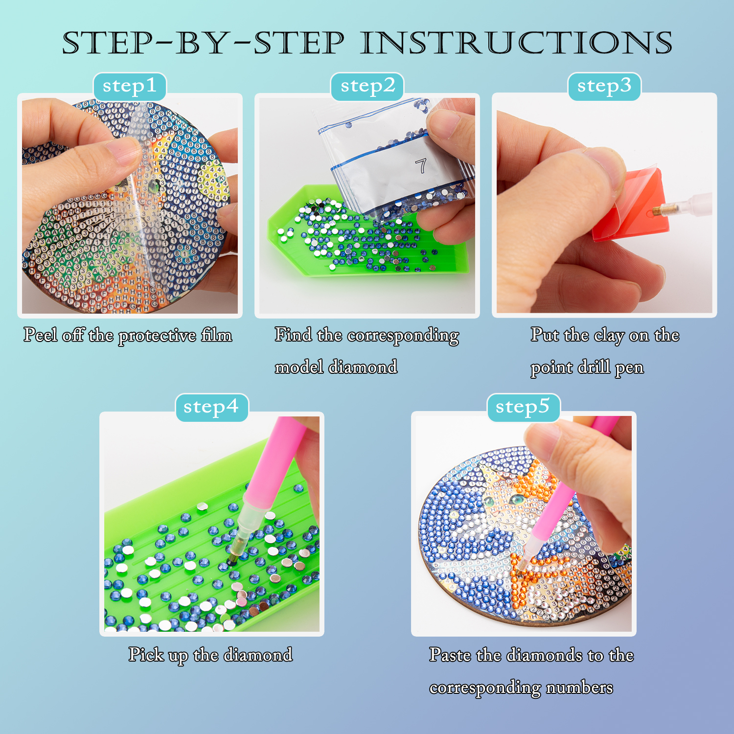 8 pieces/set of diamond painti - Resin Art Canvas reseña y precio