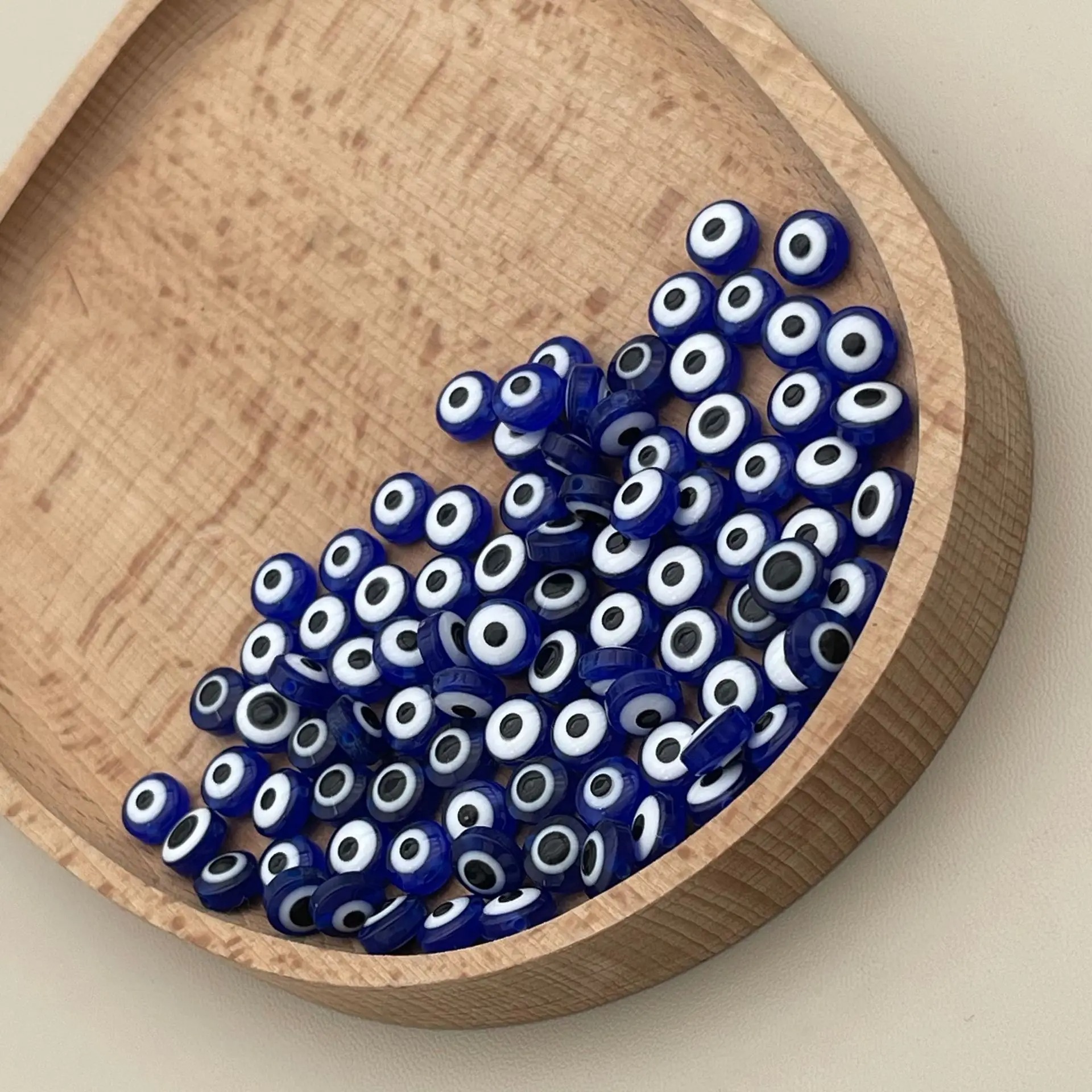 200pcs 8mm Blue Evil Eye Beads - Resin Art Accessories reseña y precio