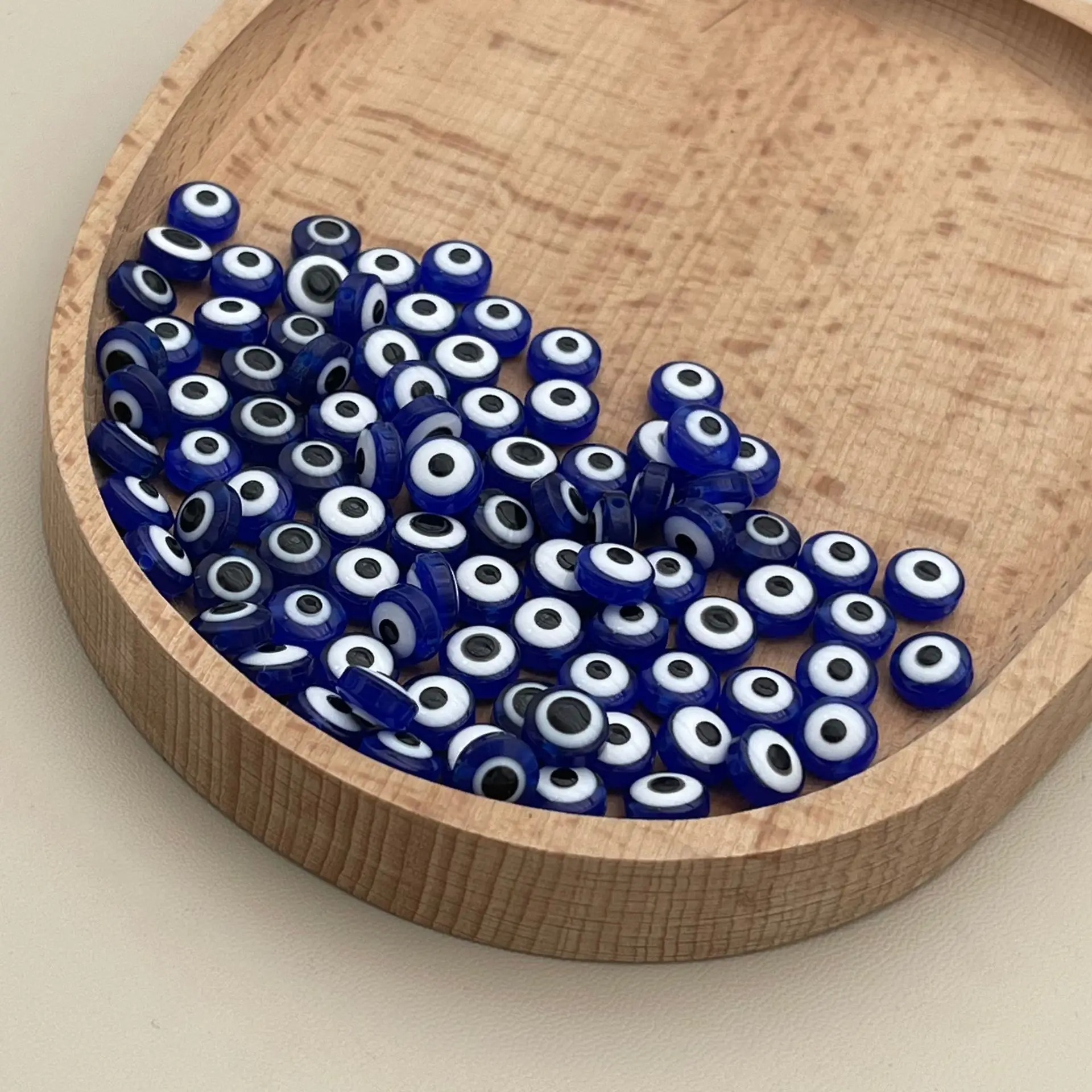 200pcs 8mm Blue Evil Eye Beads - Resin Art Accessories reseña y precio