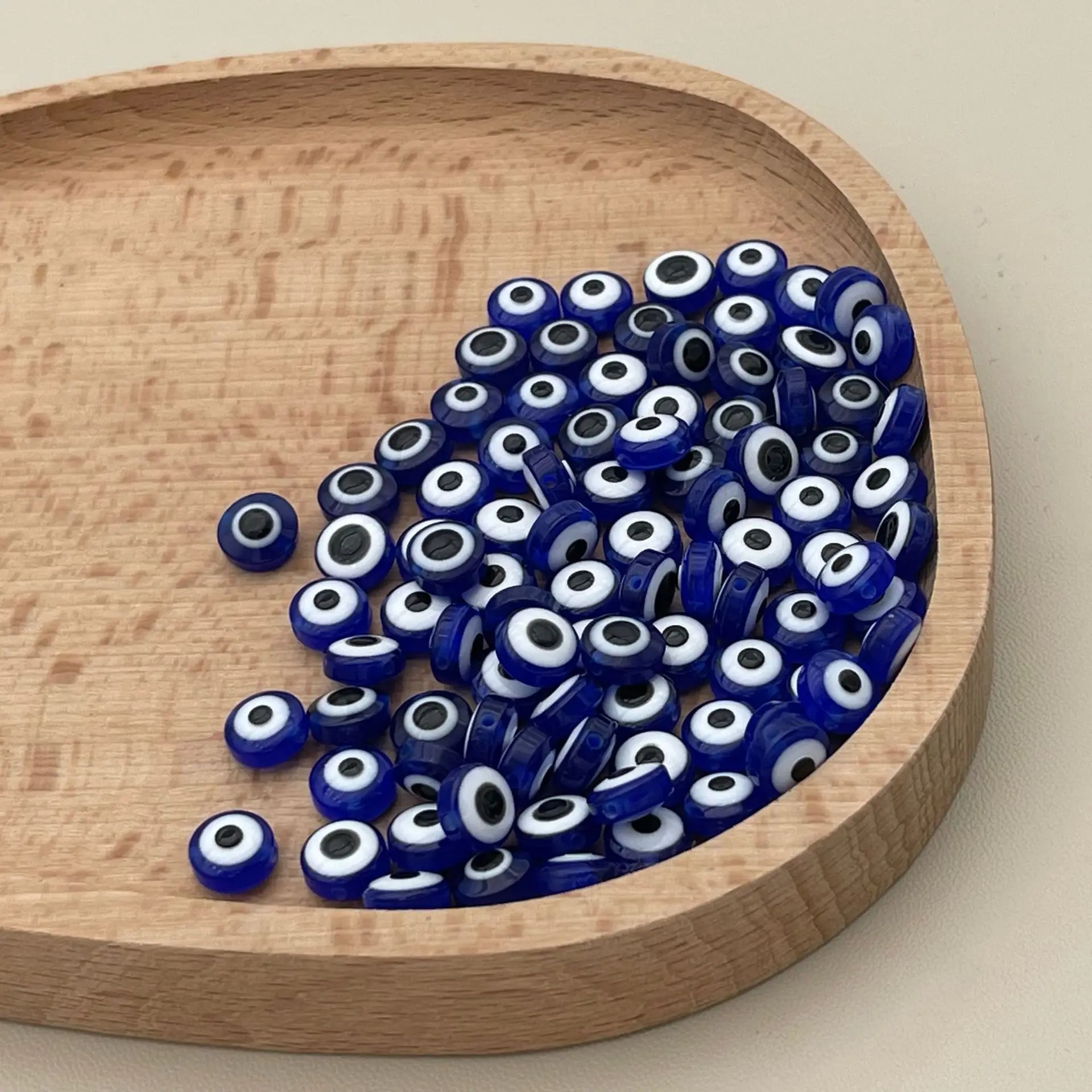 200pcs 8mm Blue Evil Eye Beads - Resin Art Accessories reseña y precio