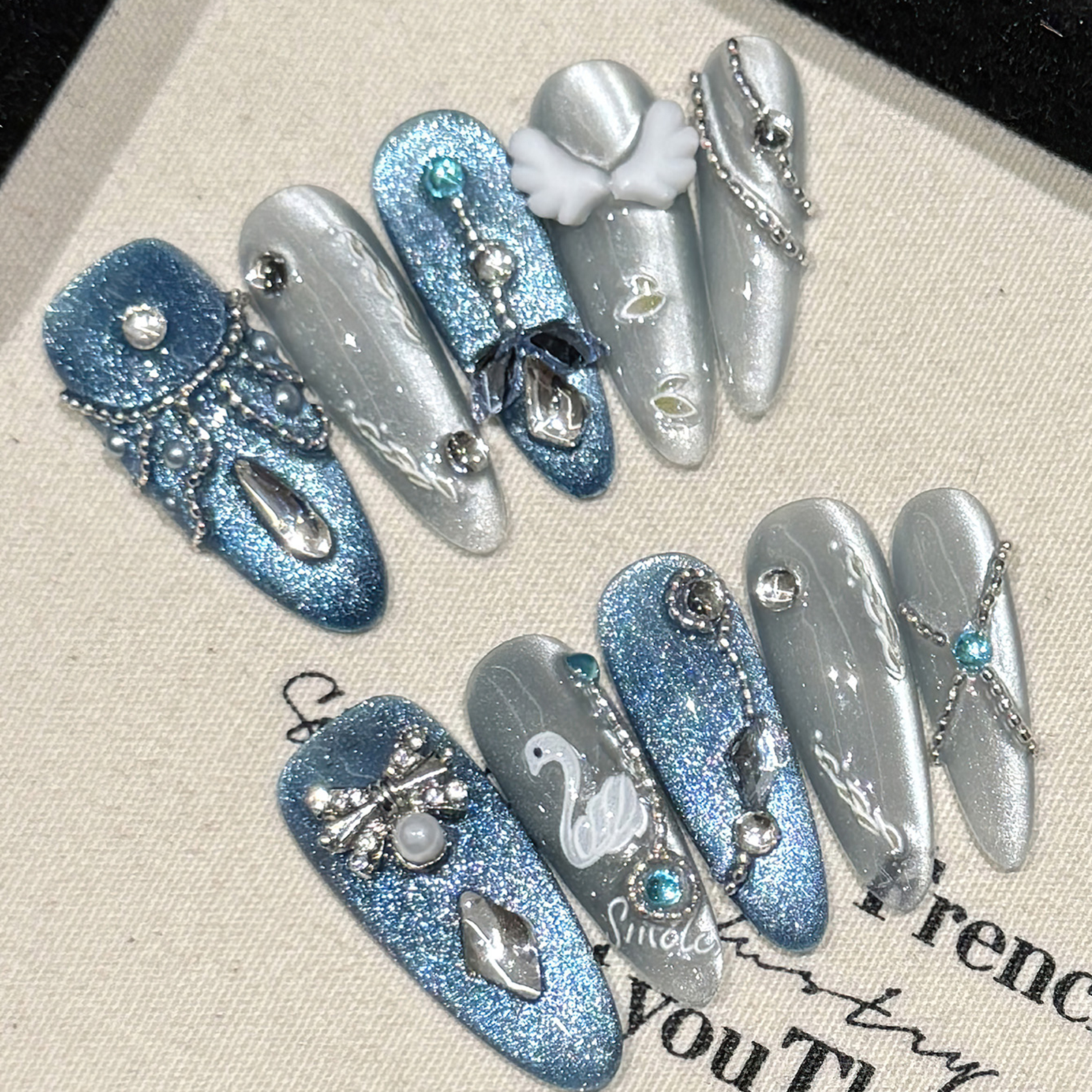 10Pcs White Swan Handmade Fals - Resin Art Glitter reseña y precio