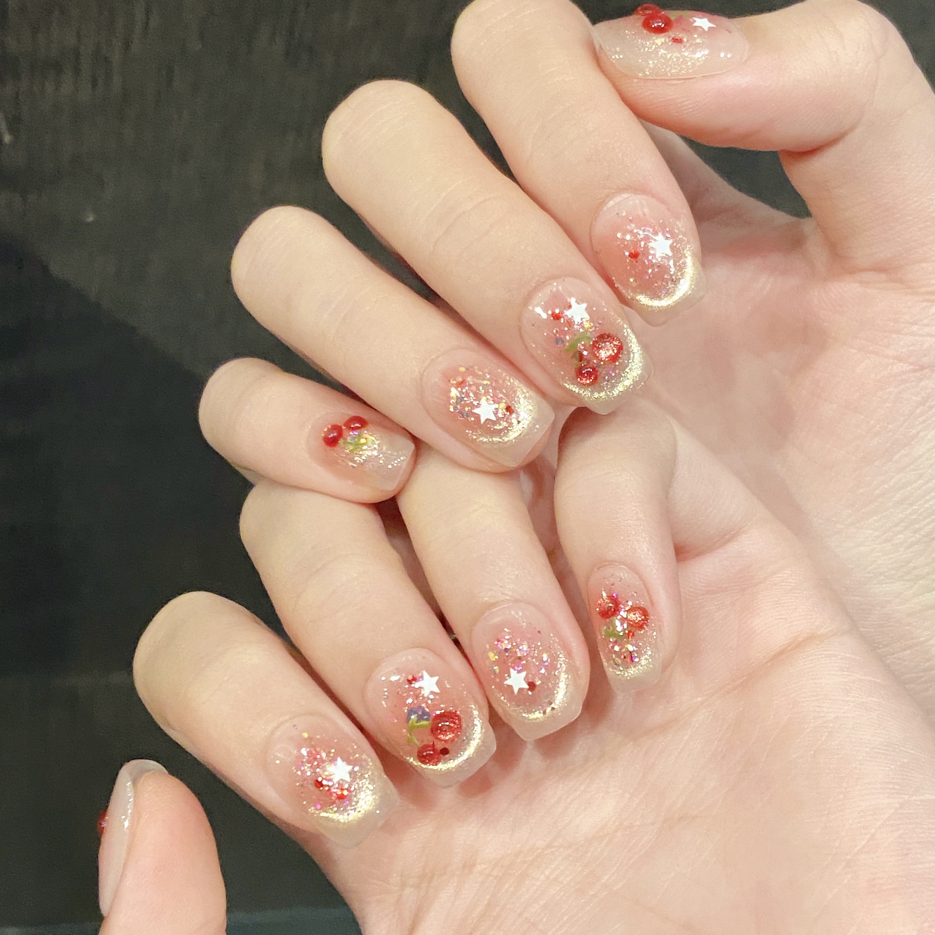 10pcs Sweet Cherry Press On Na - Resin Art Glitter reseña y precio
