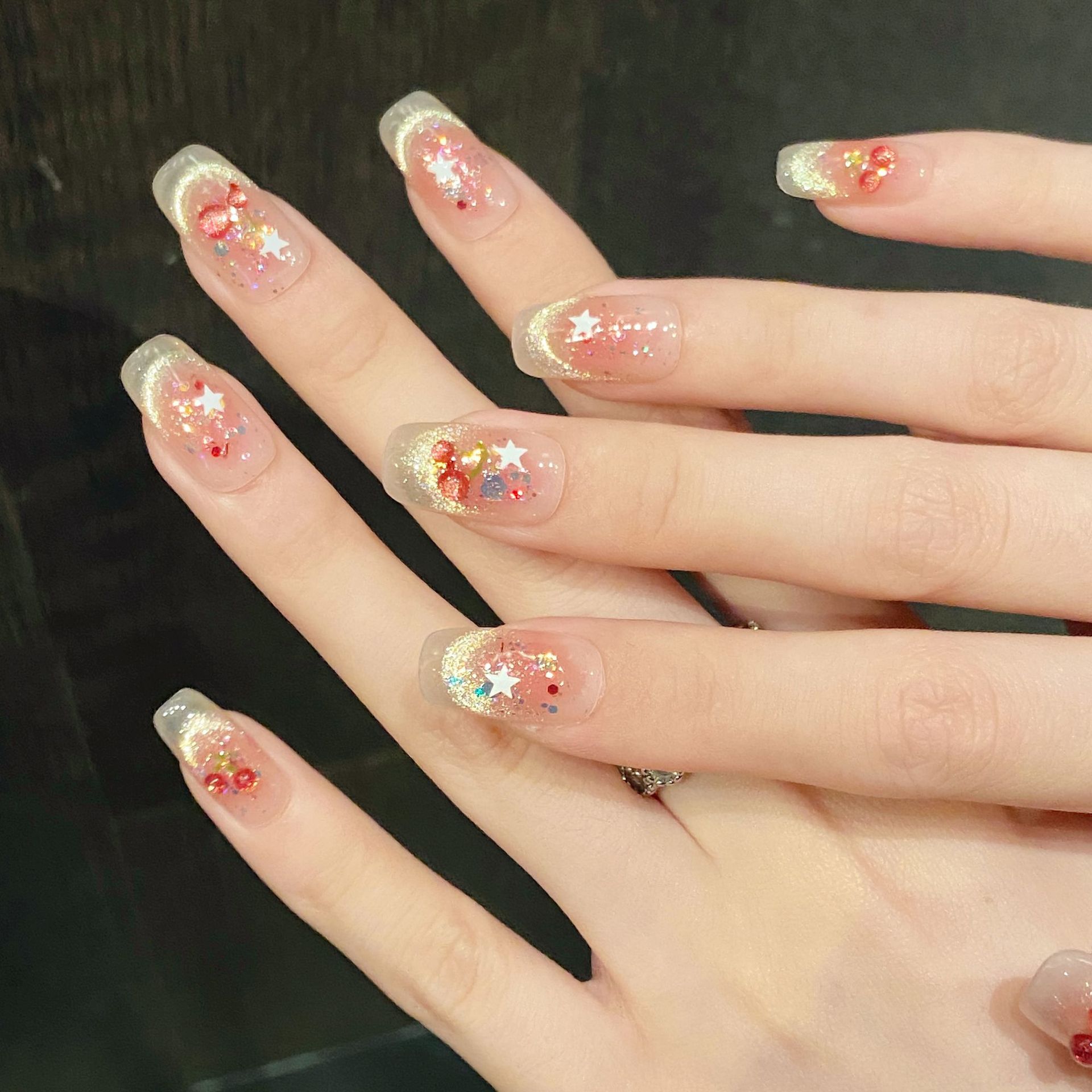 10pcs Sweet Cherry Press On Na - Resin Art Glitter reseña y precio
