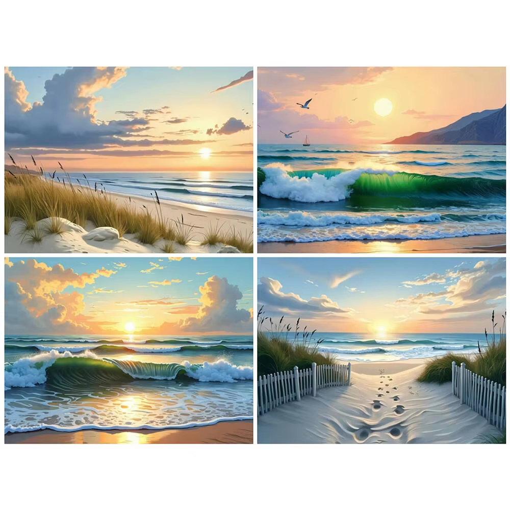 1PC frameless Sea Beach Landsc - Resin Art Canvas reseña y precio