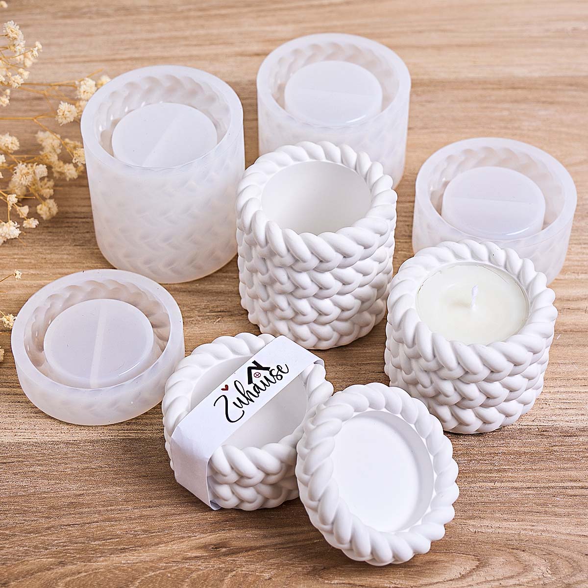 Woven Candle Jar Silicone Mold - Coaster Mold Square reseña y precio