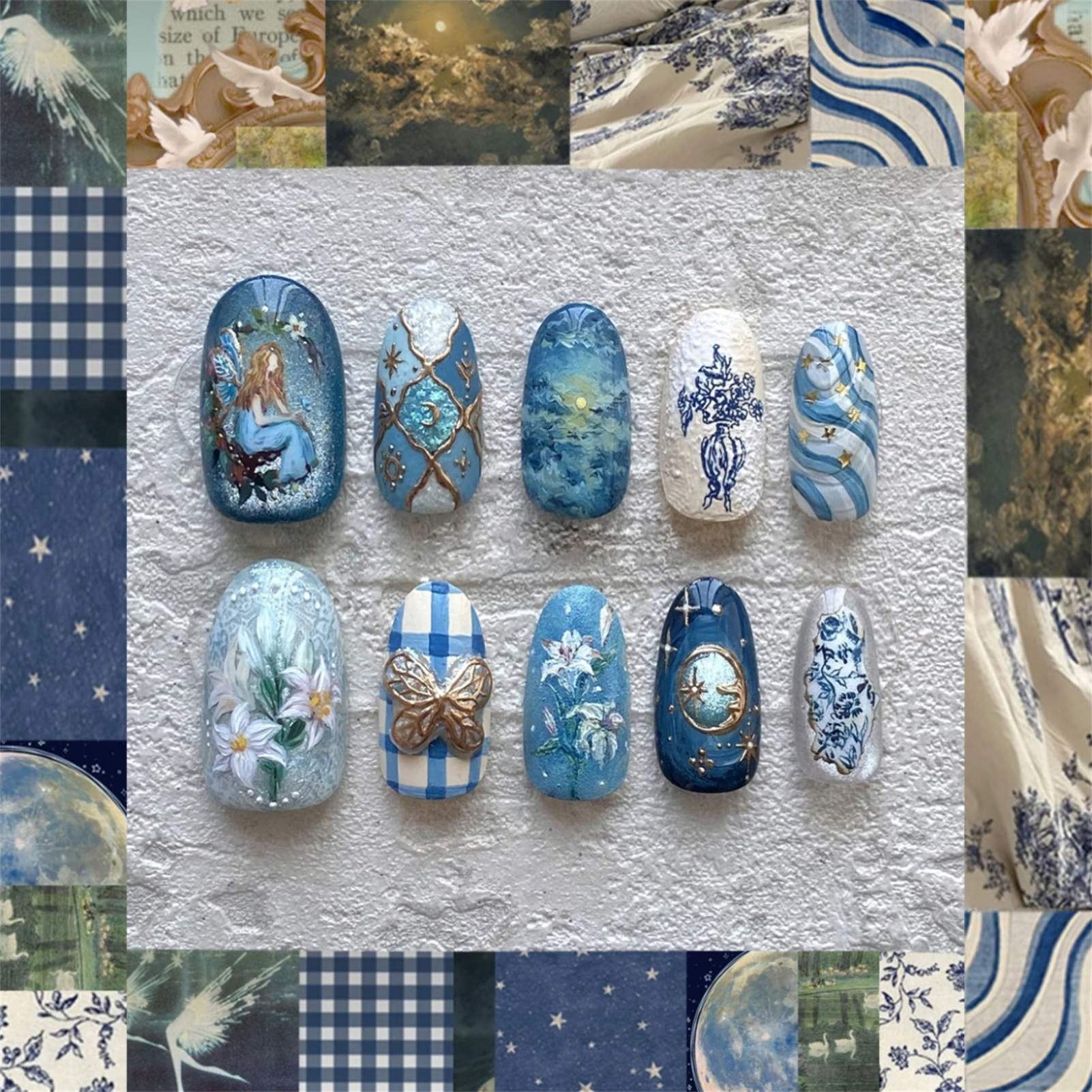 24pcs Vintage Garden Fake Nail - Resin Art Flowers reseña y precio