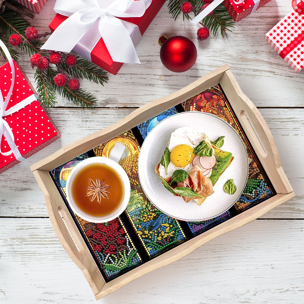 Diamond Painting Wooden Tray w - Resin Art Wooden Tray reseña y precio