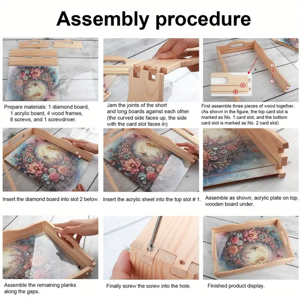 Diamond Painting Wooden Tray w - Resin Art Wooden Tray reseña y precio