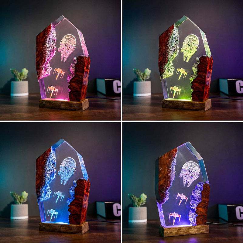 Table Resin Lamp Universe War  - Resin Art And Decor reseña y precio