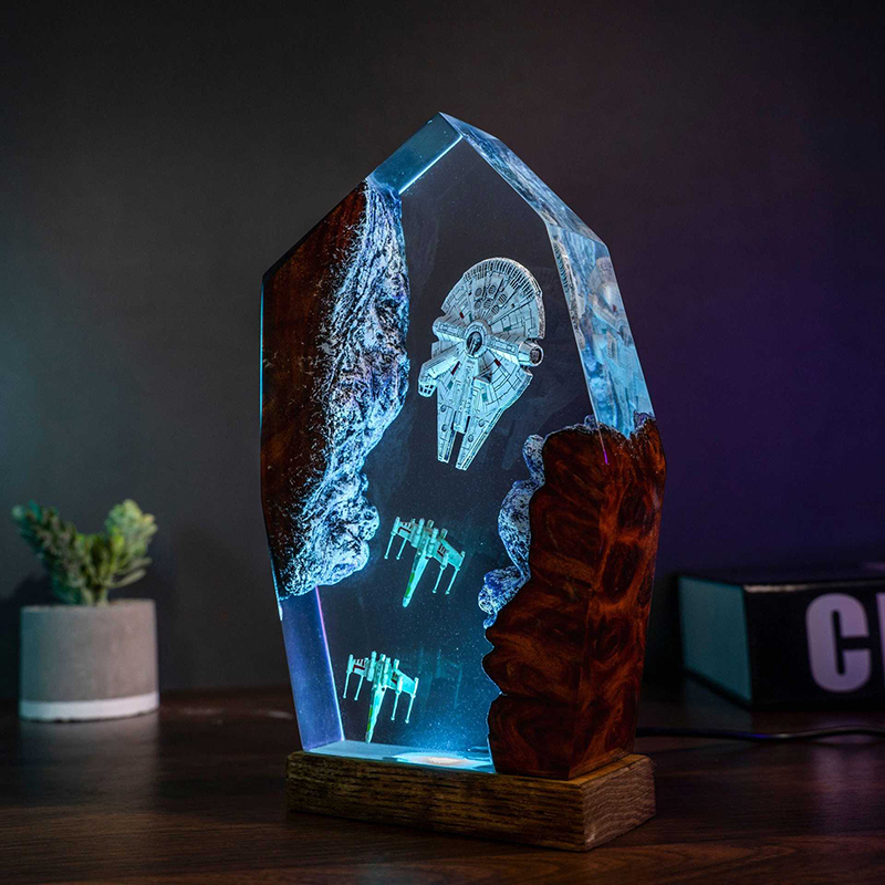 Table Resin Lamp Universe War  - Resin Art And Decor reseña y precio