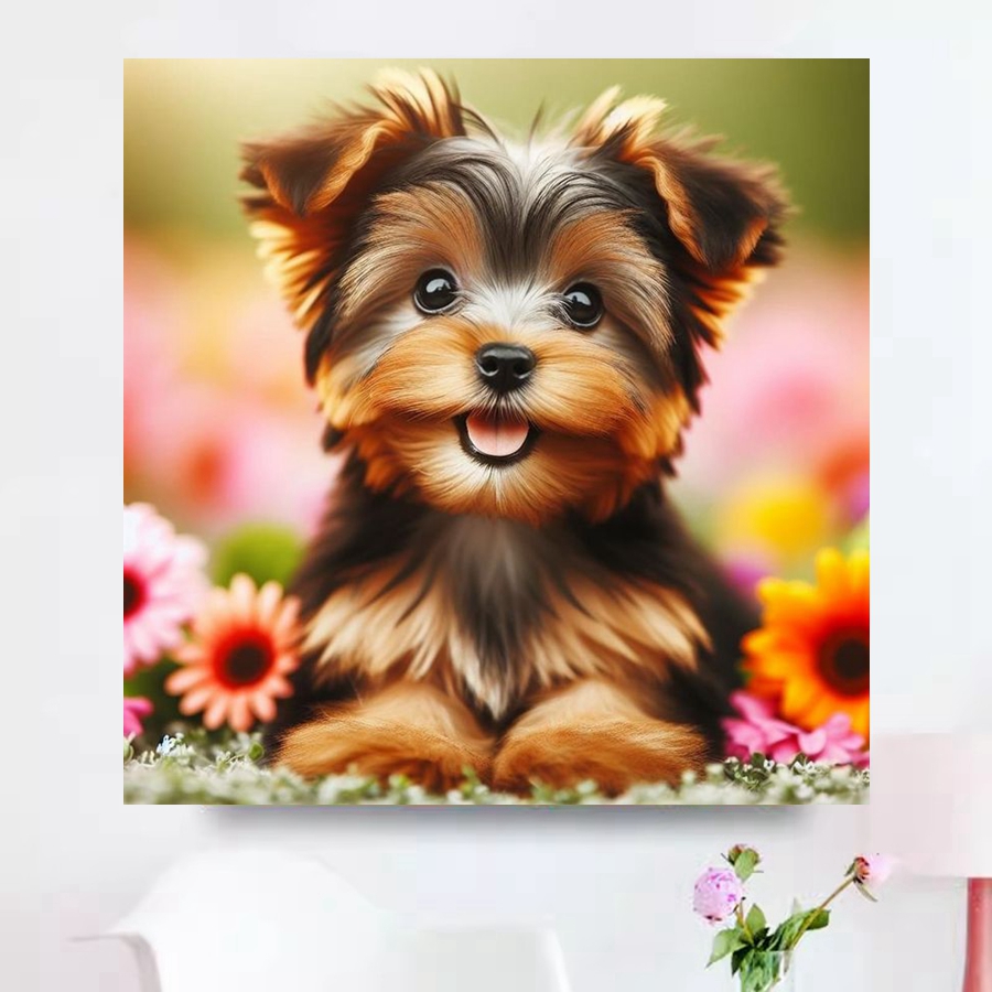 Yorkshire Terrier Dog 5D DIY D - Resin Art Canvas reseña y precio