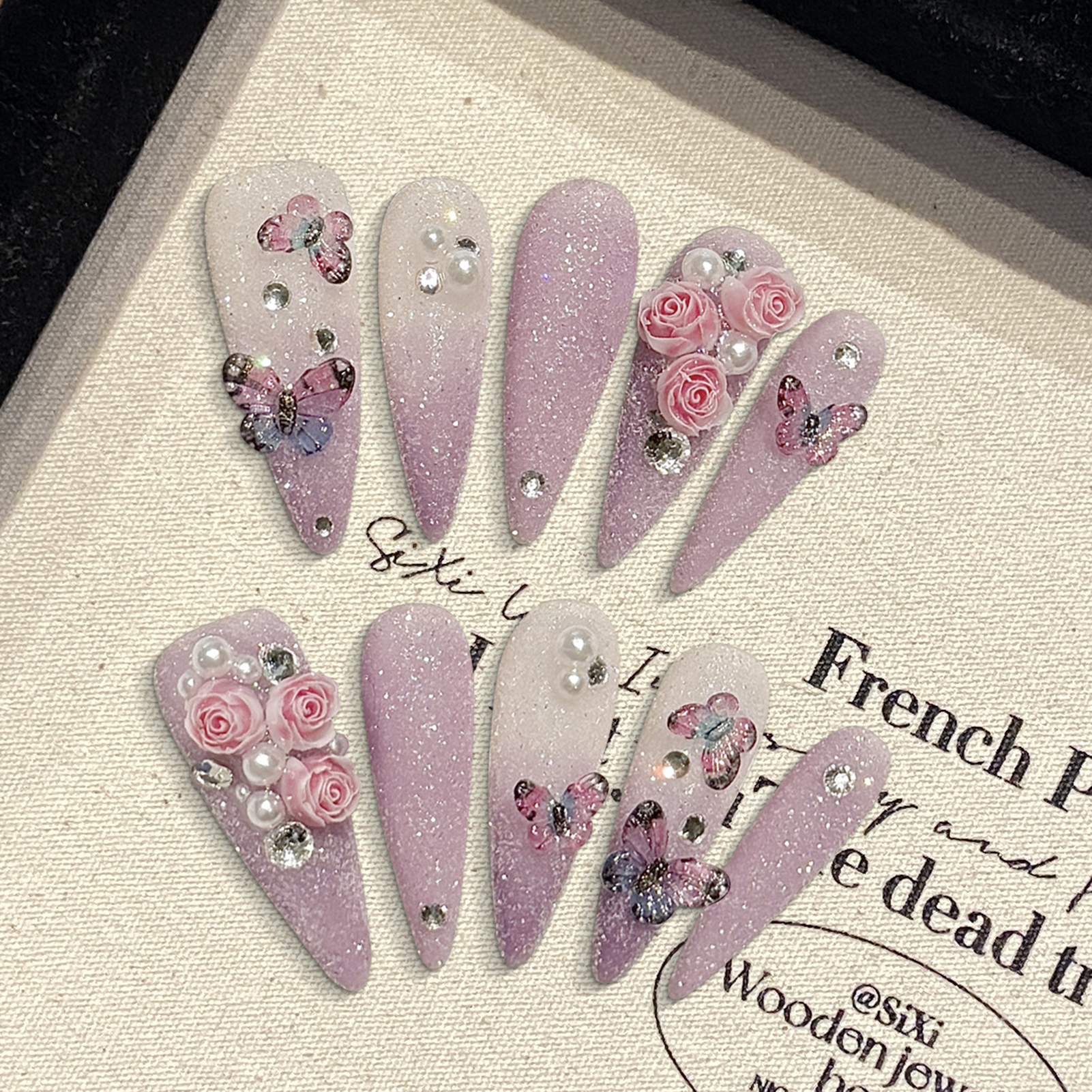 10pcs Long Stiletto Handmade F - Resin Art Glitter reseña y precio