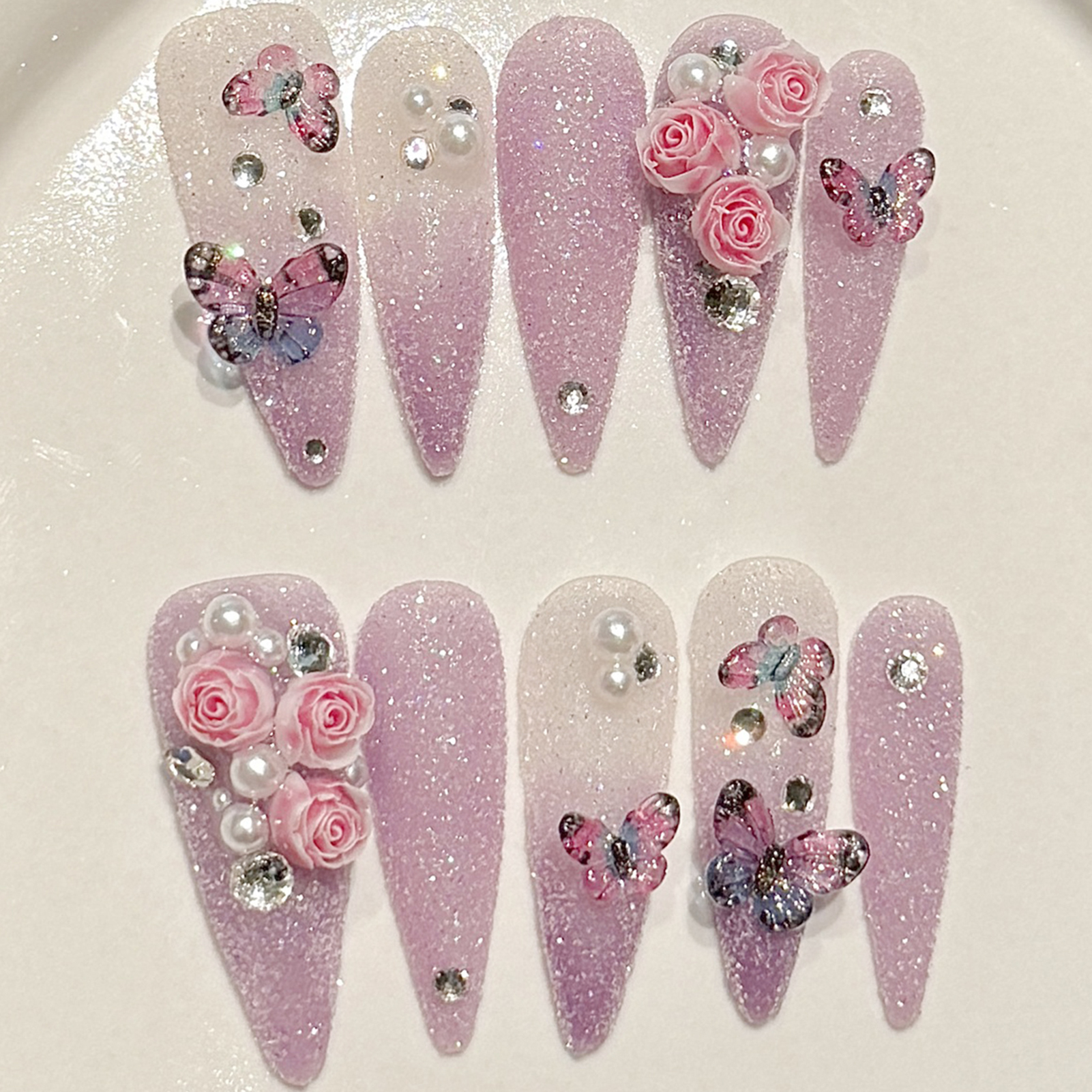 10pcs Long Stiletto Handmade F - Resin Art Glitter reseña y precio