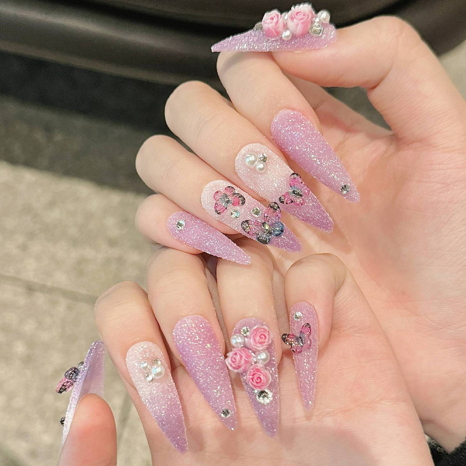 10pcs Long Stiletto Handmade F - Resin Art Glitter reseña y precio