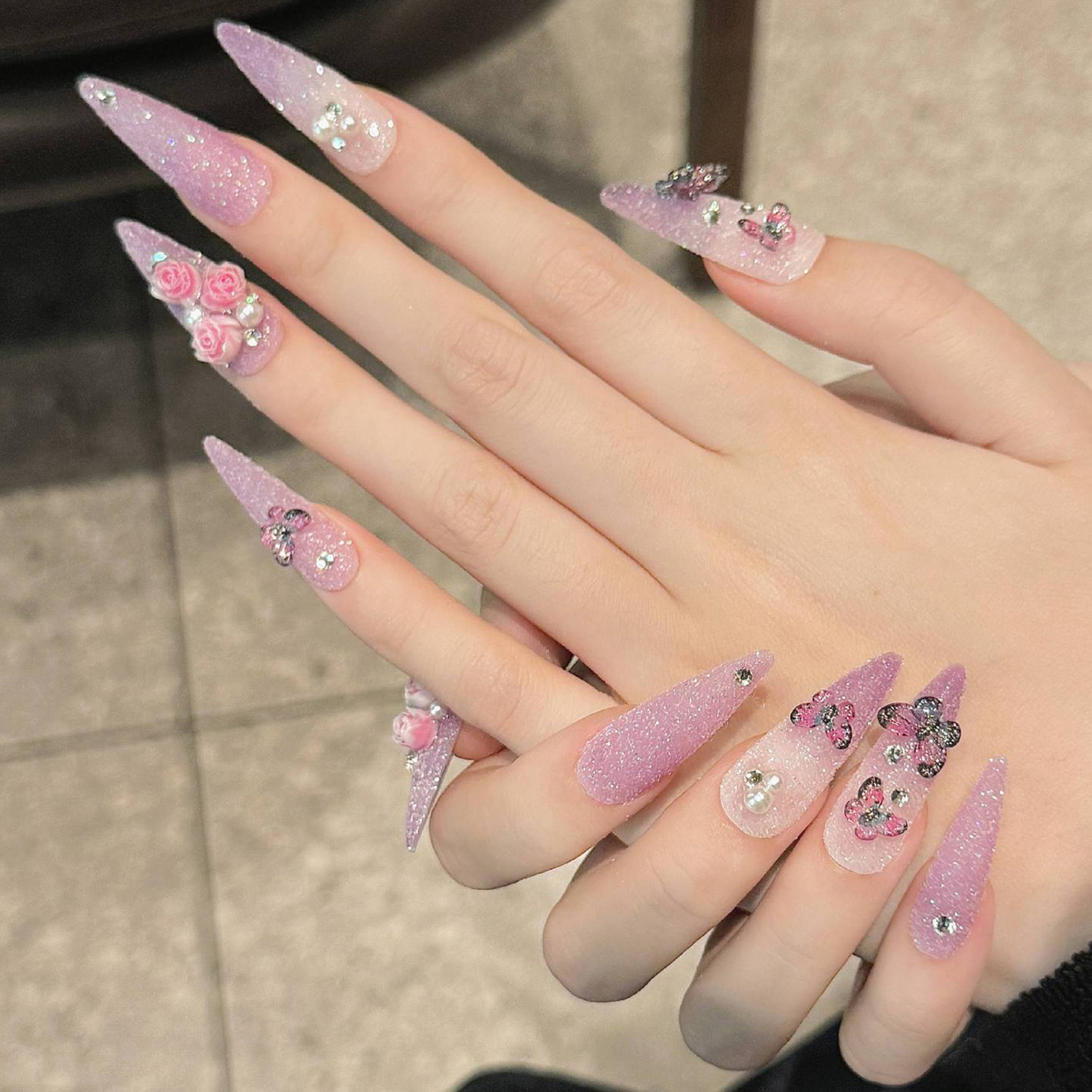10pcs Long Stiletto Handmade F - Resin Art Glitter reseña y precio
