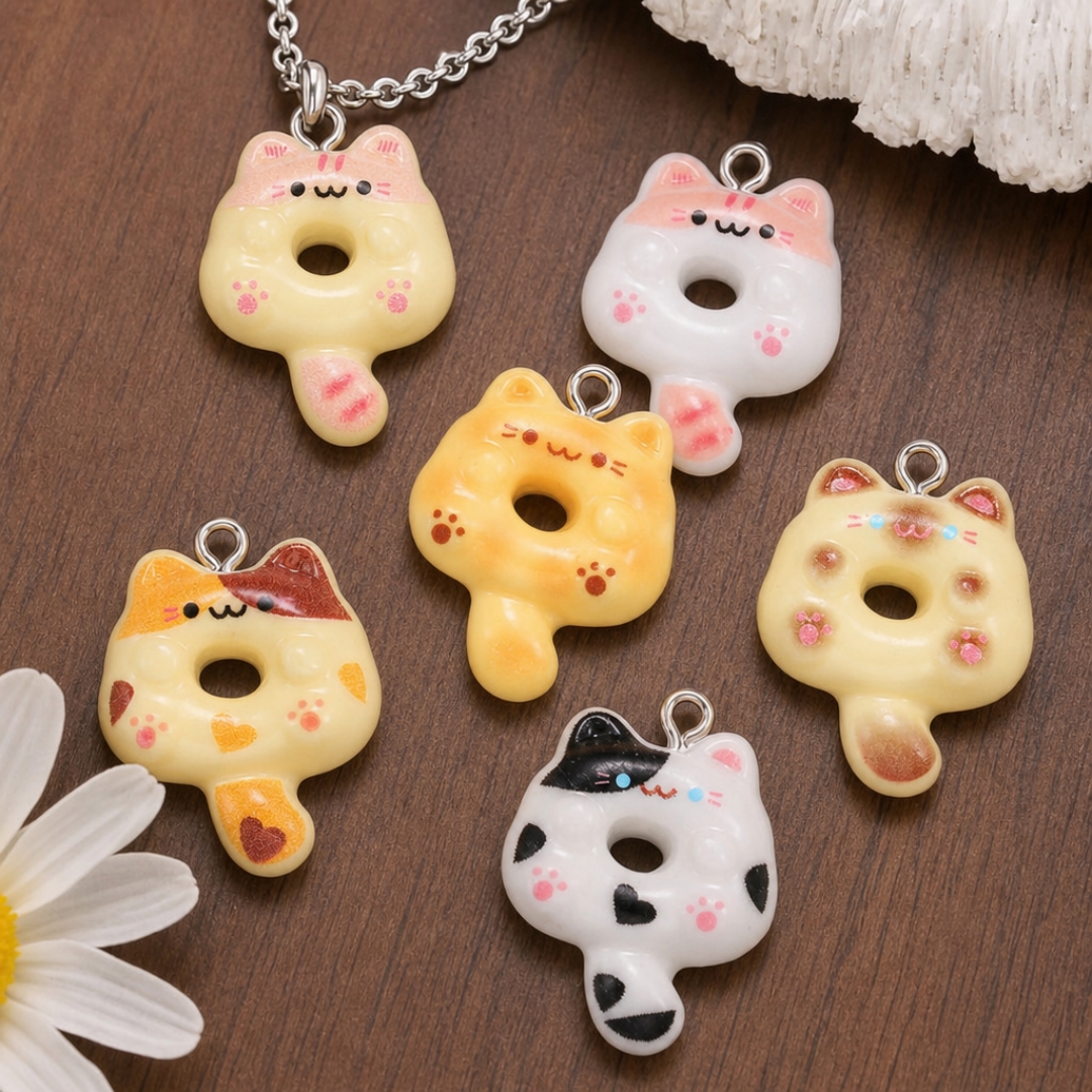 10Pcs Kawaii Cartoon Cat Resin - Resin Art Accessories reseña y precio