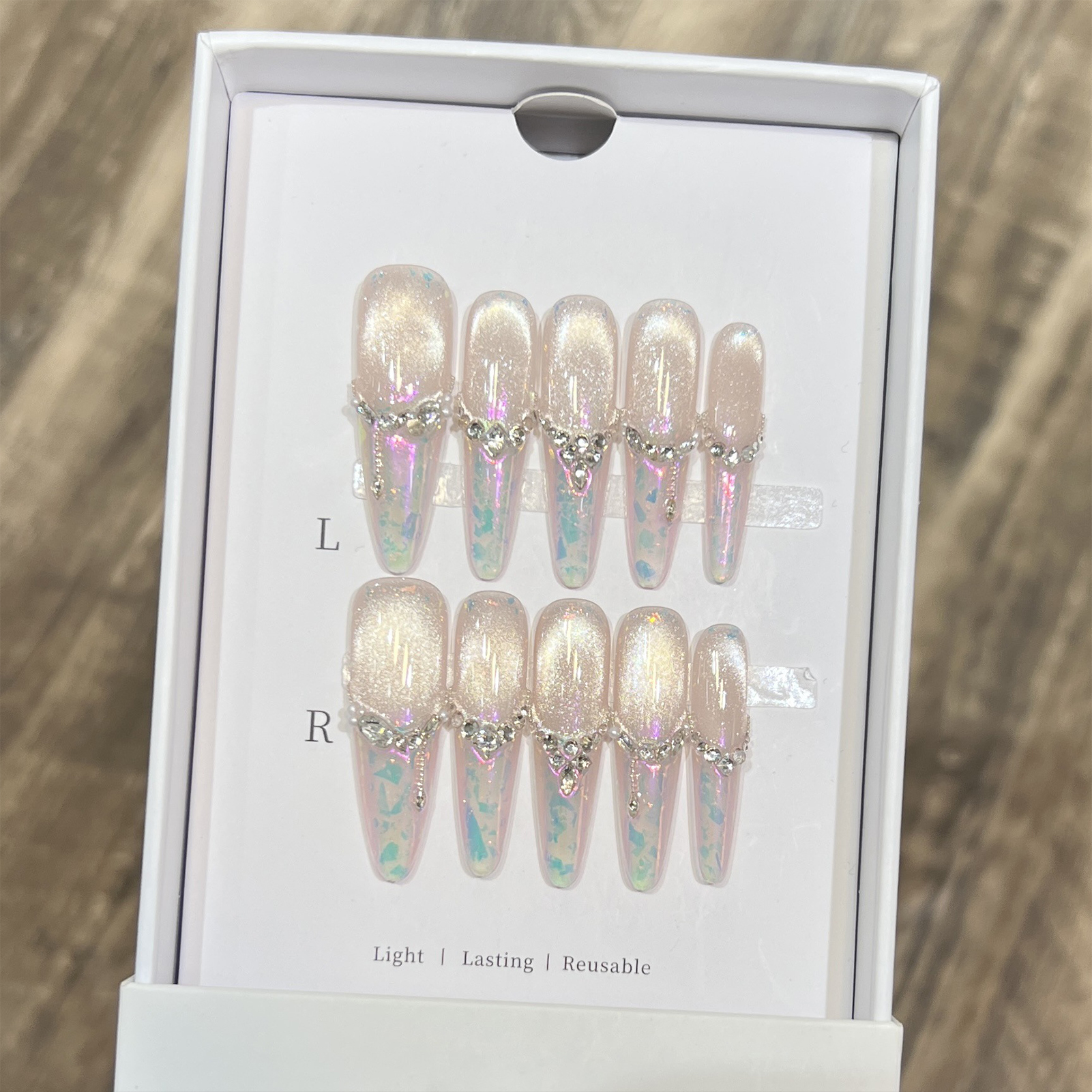 Press On Nails 10PCS Purple Fa - Resin Art Glitter reseña y precio