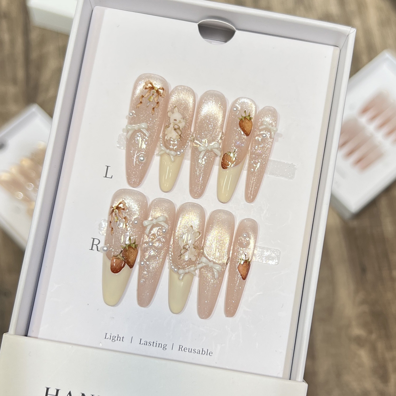 Press On Nails 10PCS Purple Fa - Resin Art Glitter reseña y precio