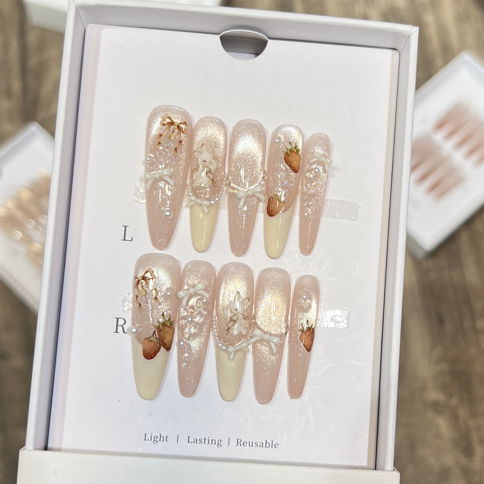 Press On Nails 10PCS Purple Fa - Resin Art Glitter reseña y precio
