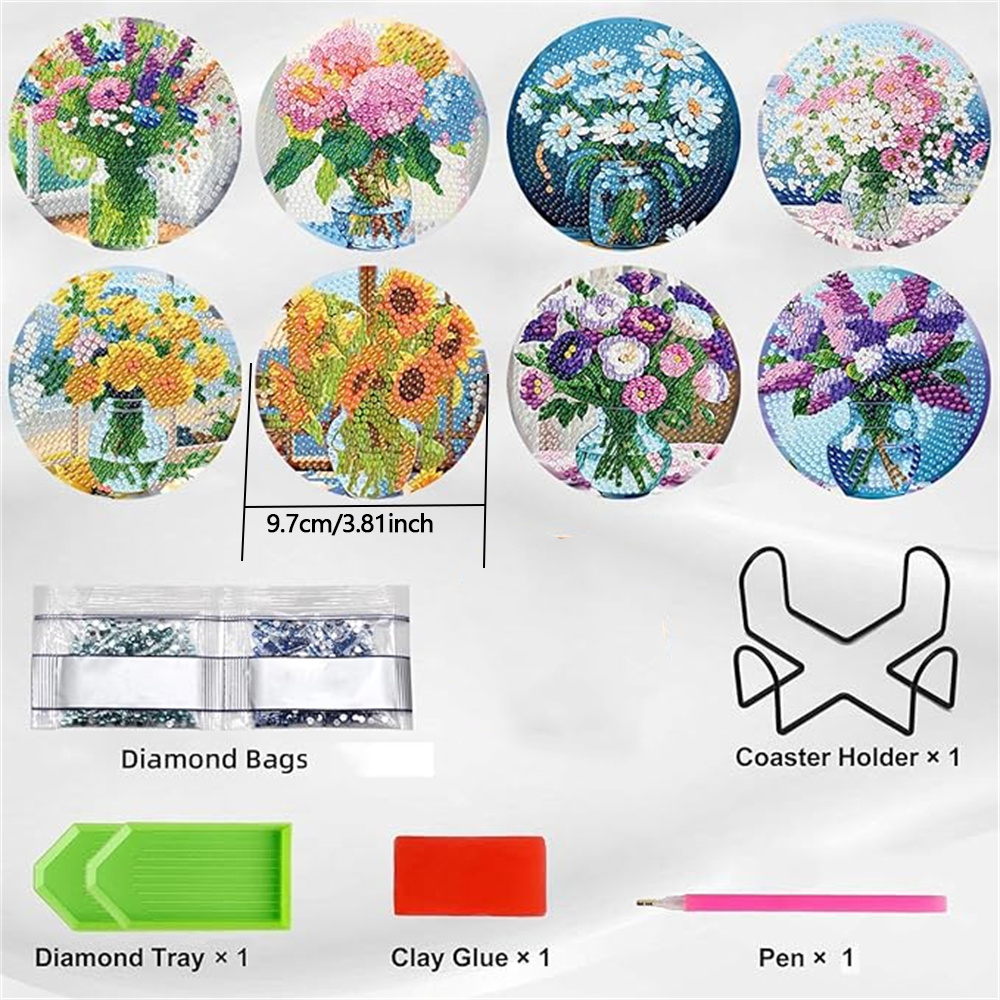 8-piece set of diamond paintin - Resin Art Canvas reseña y precio