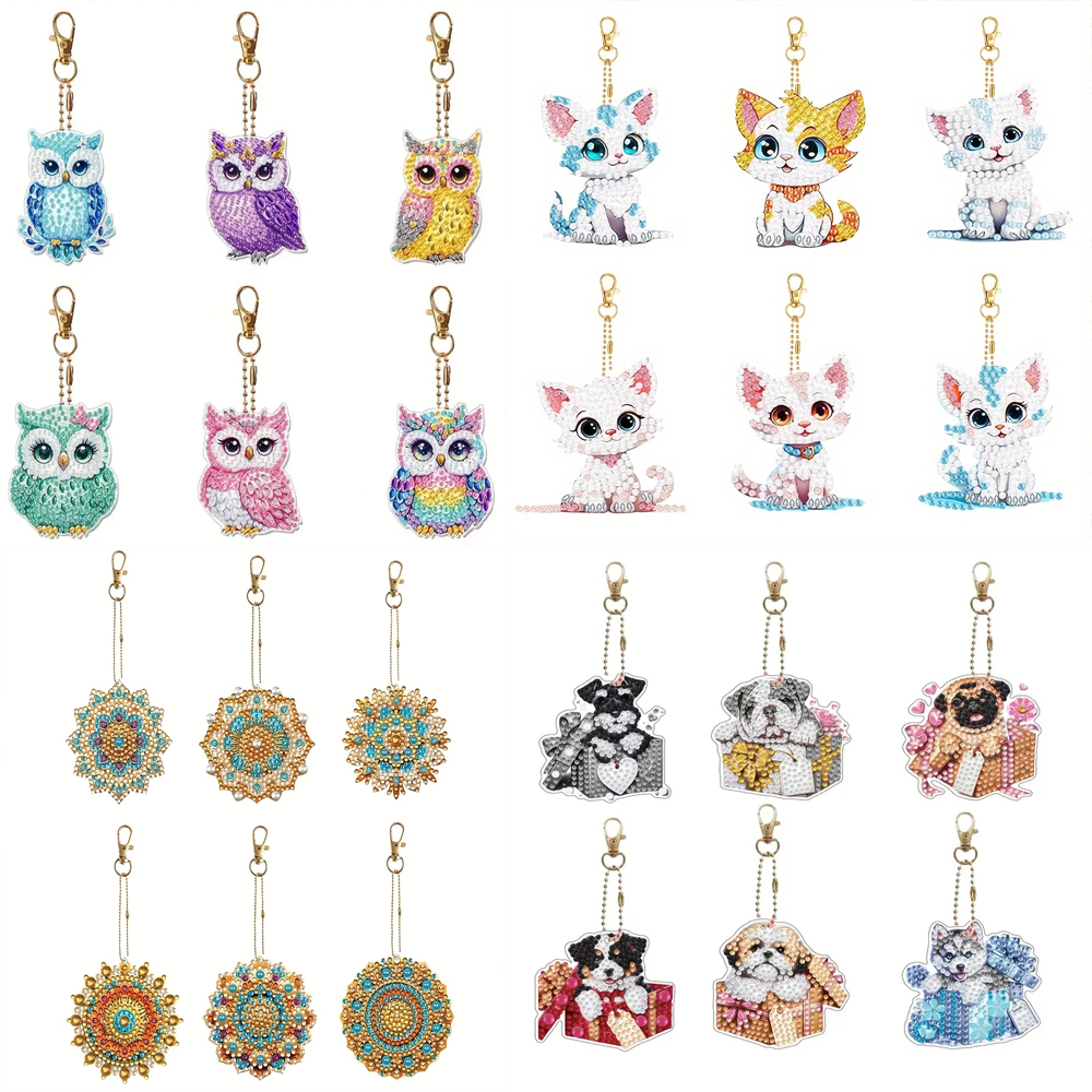 6-piece/set DIY Diamond Keycha - Resin Art Canvas reseña y precio