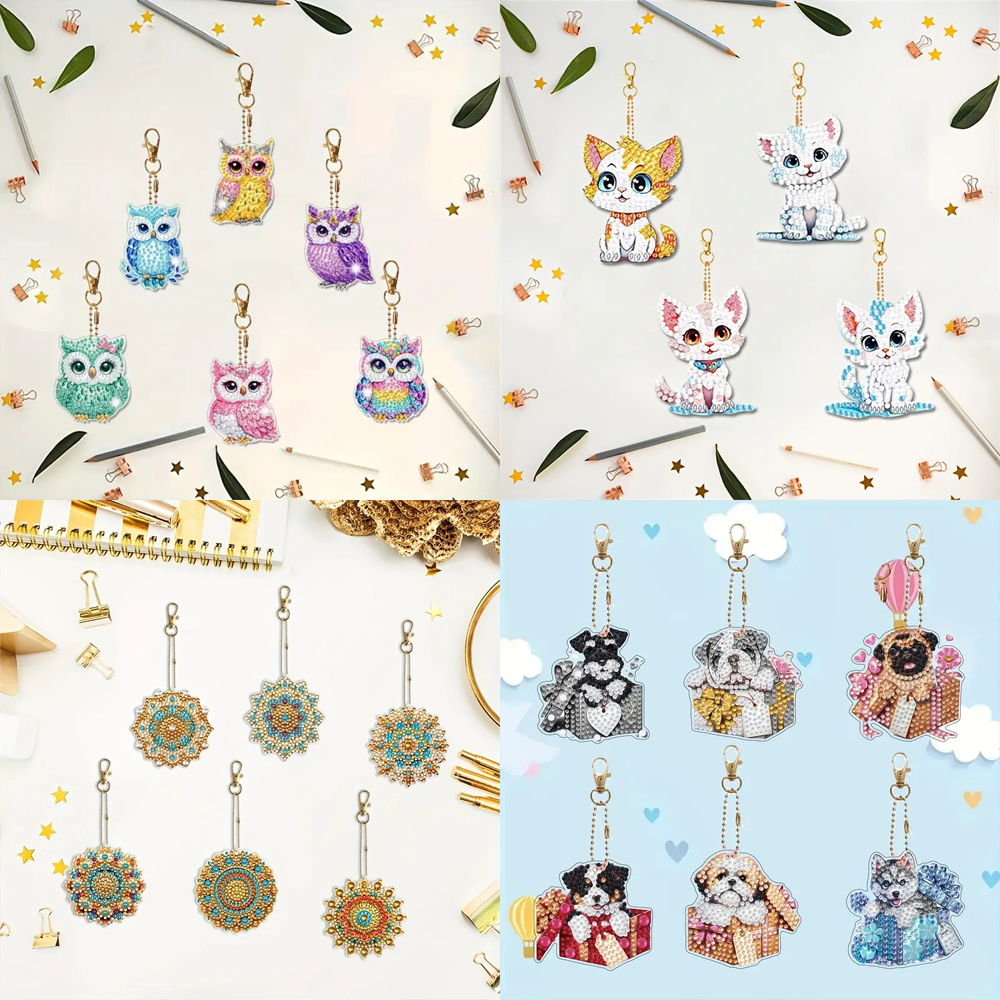 6-piece/set DIY Diamond Keycha - Resin Art Canvas reseña y precio