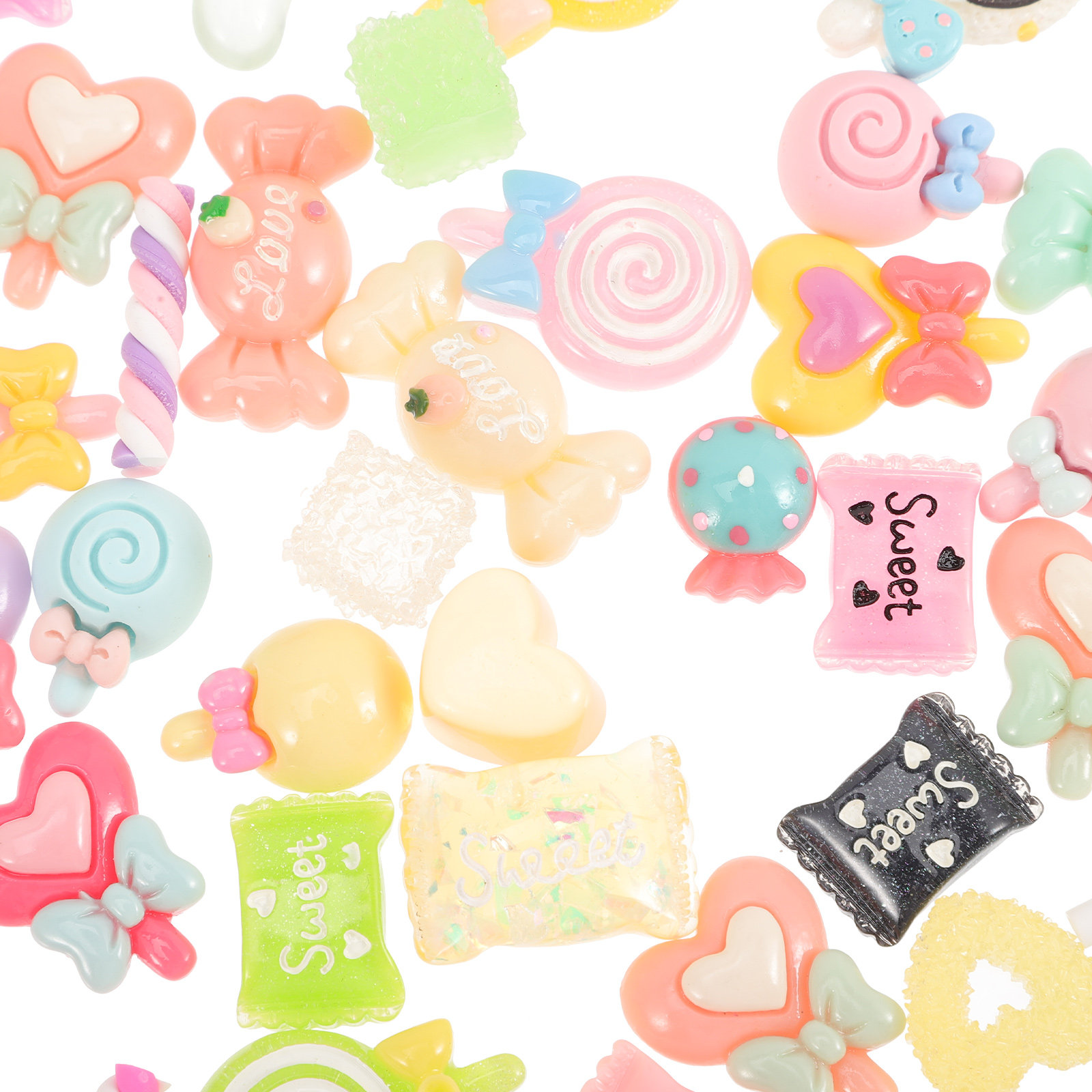 50Pcs Candy Resin Charms Flatb - Resin Art Accessories reseña y precio