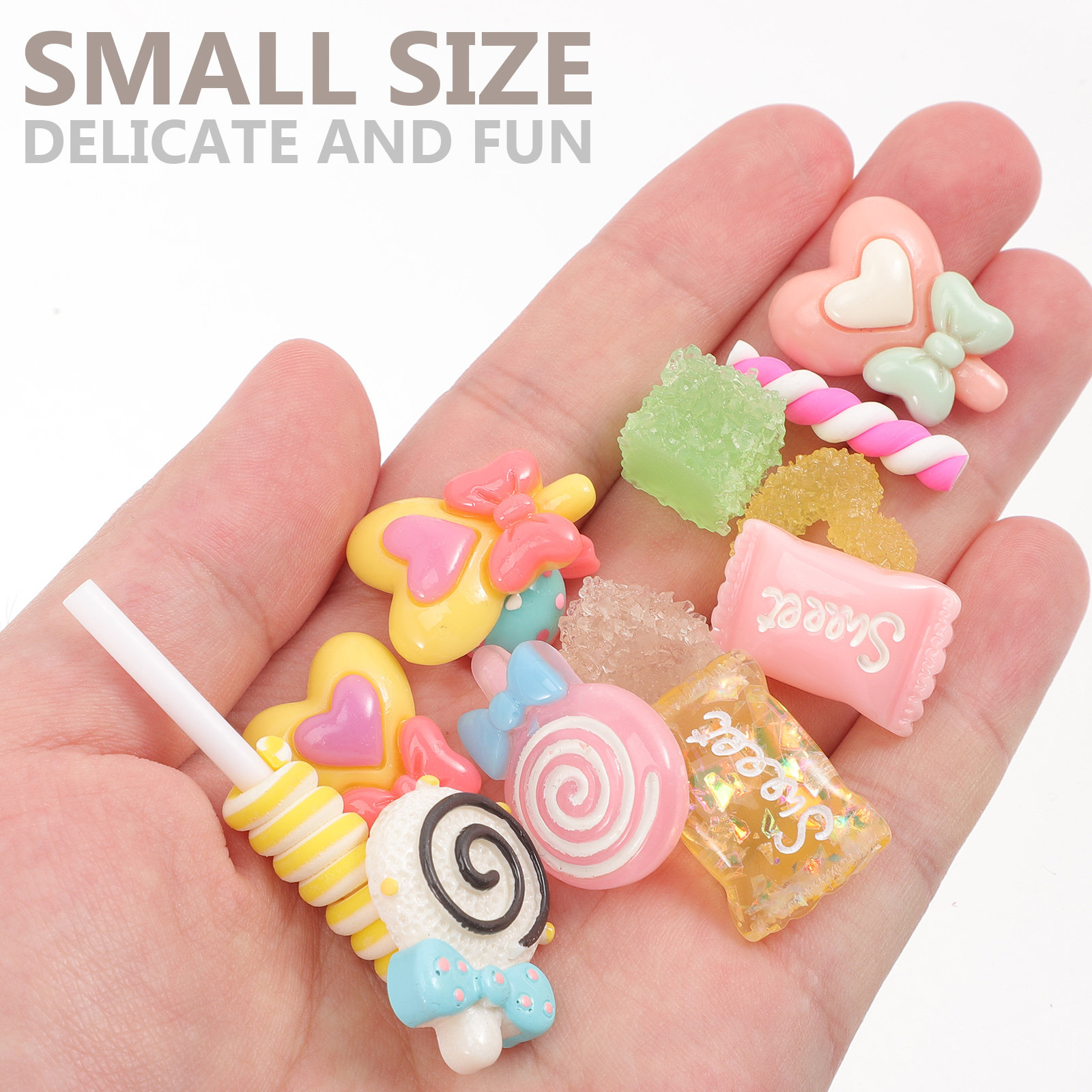 50Pcs Candy Resin Charms Flatb - Resin Art Accessories reseña y precio