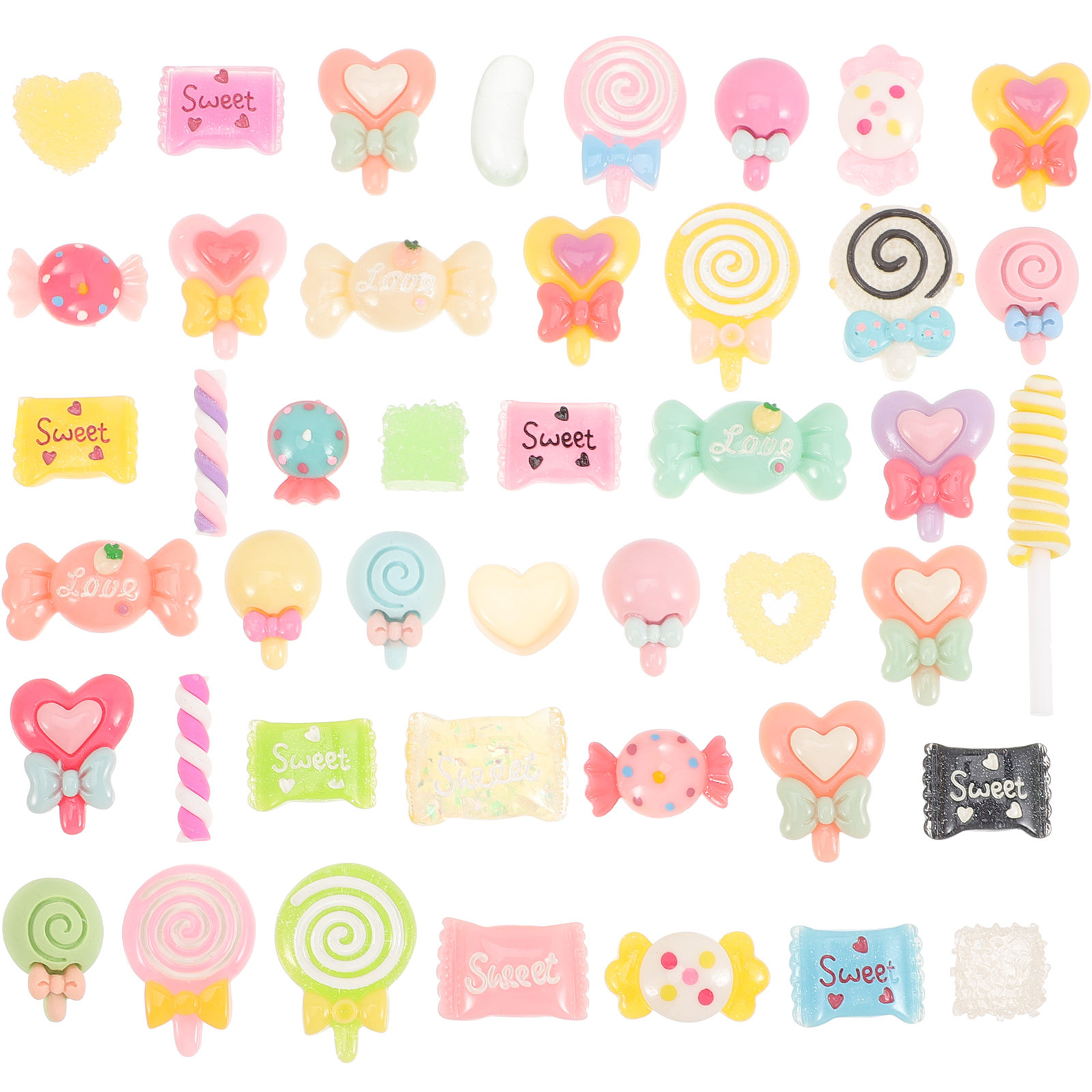 50Pcs Candy Resin Charms Flatb - Resin Art Accessories reseña y precio