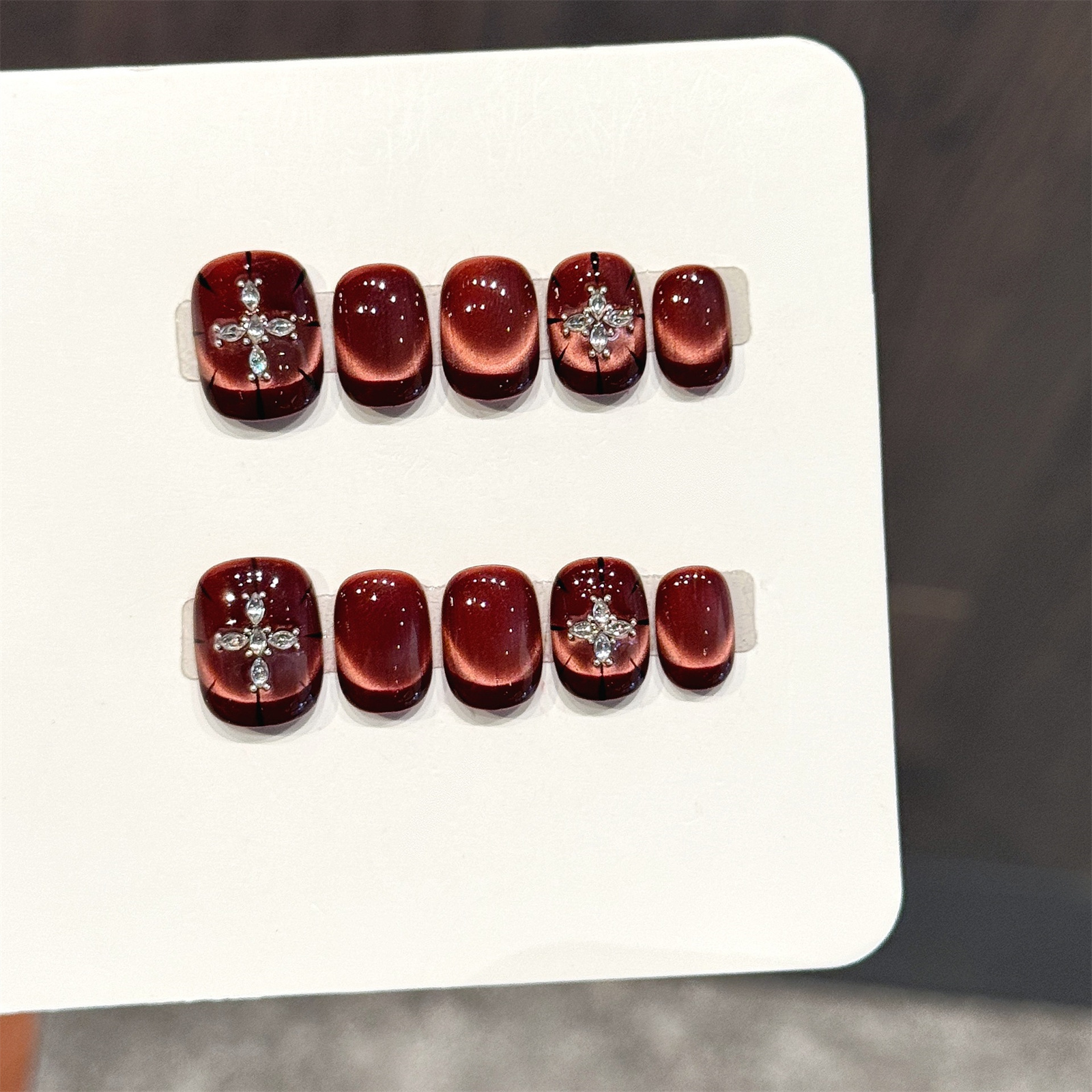 10pcs Wine-red Cat's Eye Press - Resin Art Glitter reseña y precio