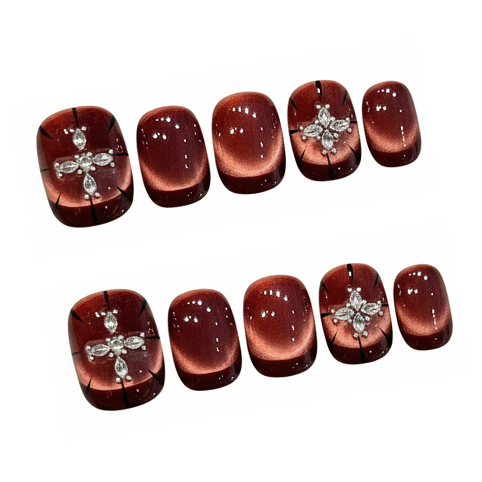 10pcs Wine-red Cat's Eye Press - Resin Art Glitter reseña y precio