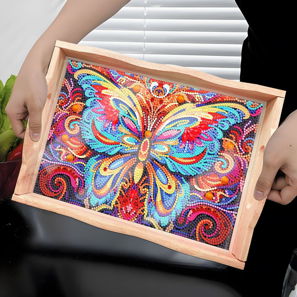 5D DIY Diamond Painted Wooden  - Resin Art Wooden Tray reseña y precio
