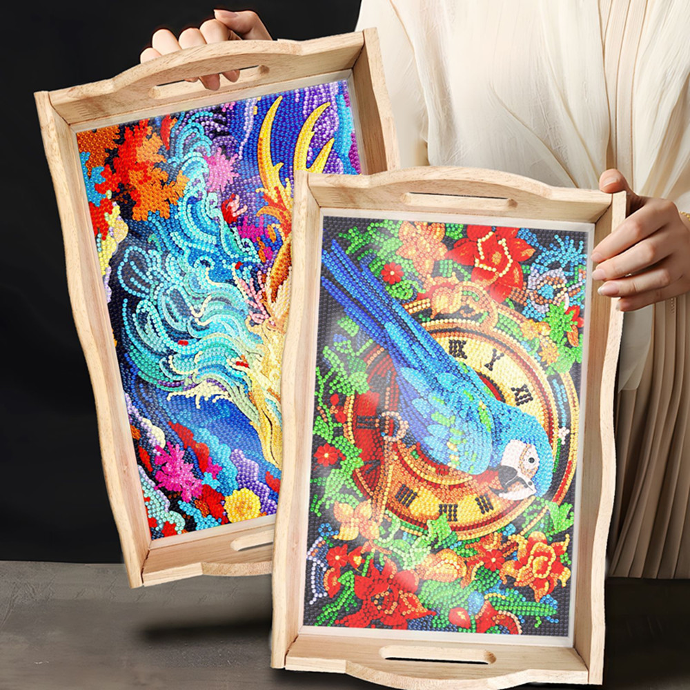 5D DIY Diamond Painted Wooden  - Resin Art Wooden Tray reseña y precio