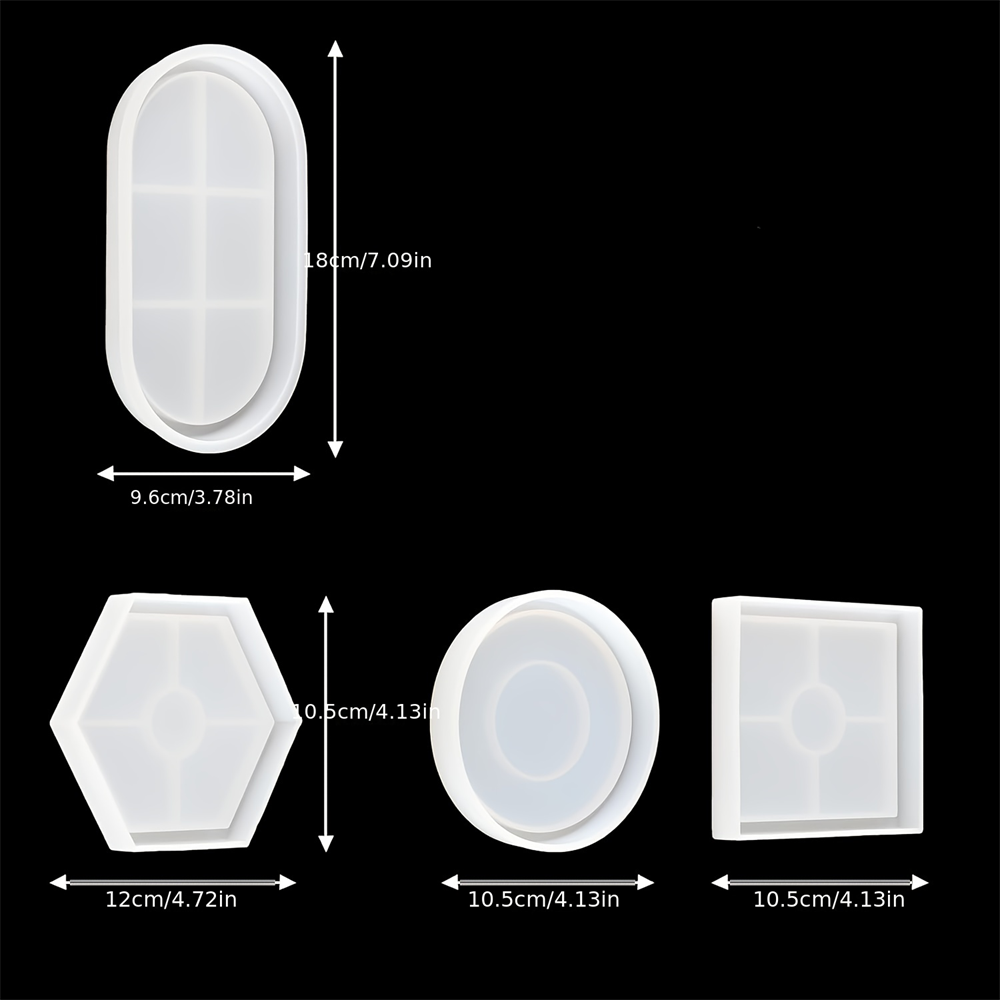 4pcs/Set Storage Tray Coaster  - Coaster Mold Square reseña y precio