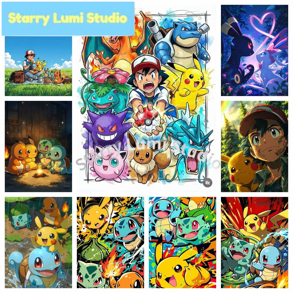 2026 New Pokémon Cute Pikachu  - Resin Art Canvas reseña y precio