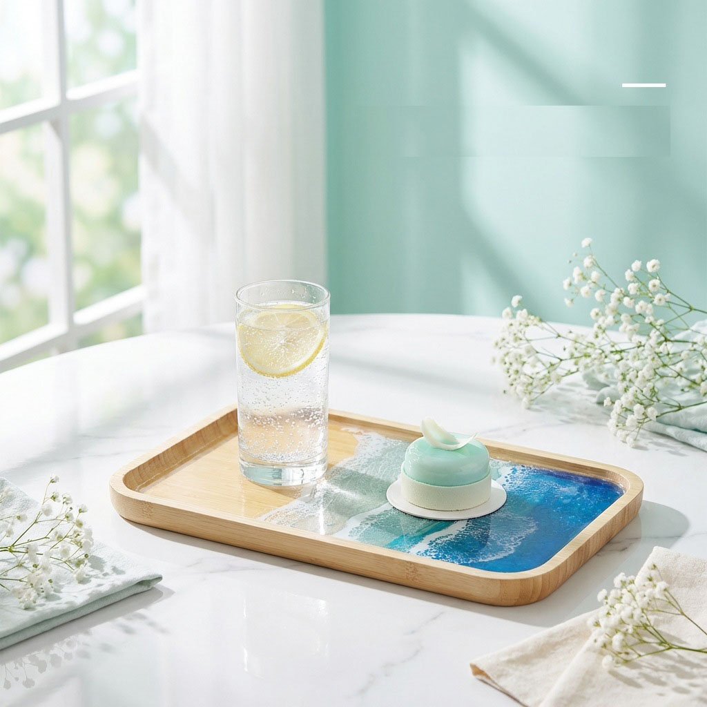 Epoxy Resin Ocean Art Decorati - Resin Art Wooden Tray reseña y precio